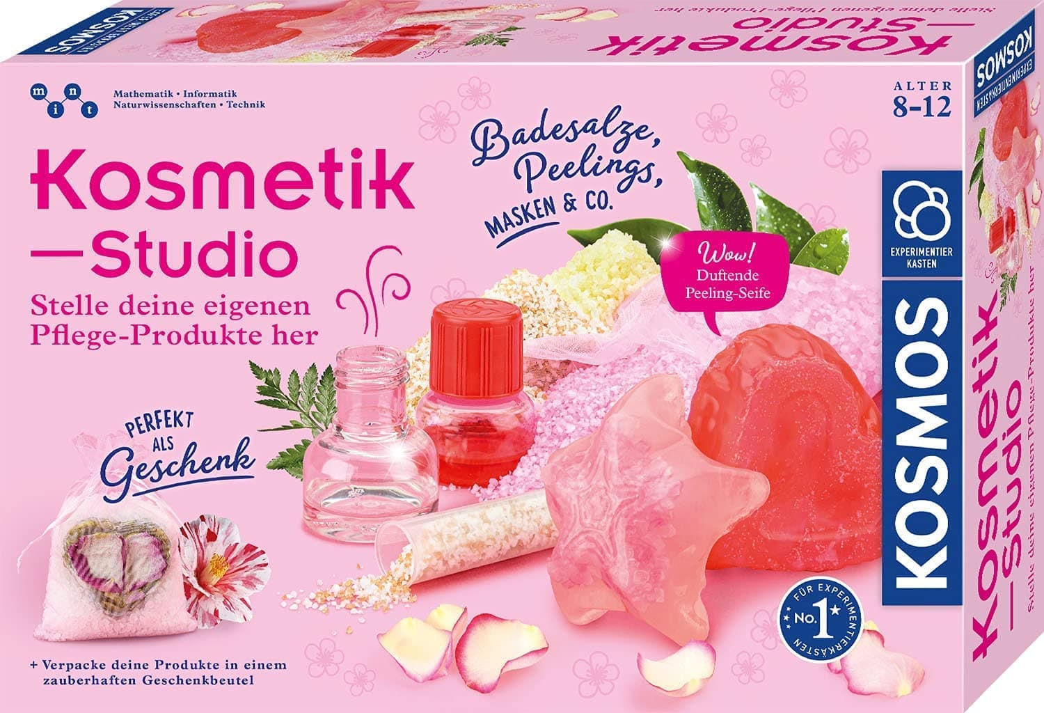 KOSMOS 671563 Kosmetik-Studio, Stelle Deine eigenen Pflege-Produkte für Dich oder als Geschenke her, Experimentierkasten für Kinder ab 8-12 Jahre zu Beauty Schönheit Spa und Wellness
