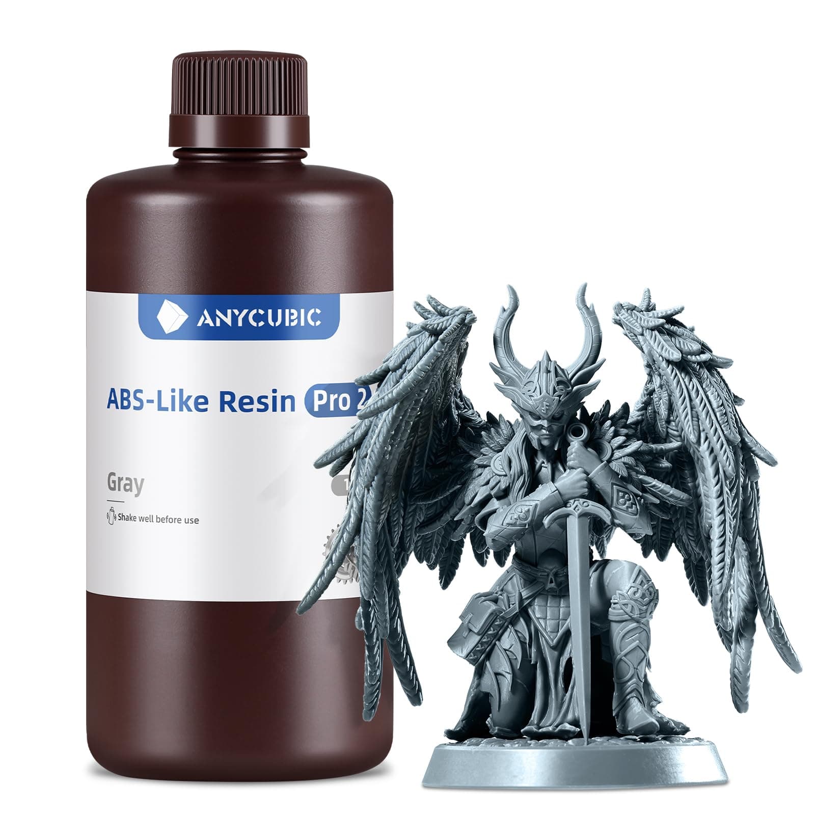 ANYCUBIC ABS-Like Resin Pro 2, 3D Drucker Resin mit erhöhter Festigkeit und Zähigkeit, Hoher Präzision und Geringe Schrumpfung, Weitgehende Kompatibilität mit allen Resin 3D Druckern (Grau,1000g)
