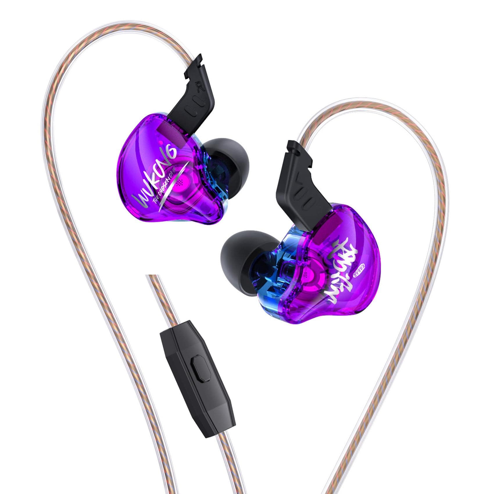 Yinyoo KBEAR MONKIE K01 - Auricolari in-ear con cavo, 1DD, leggeri, con spina da 3,5 mm, bassi immersivi HIFI, compatibili con PC, PS5, Xbox, Switch