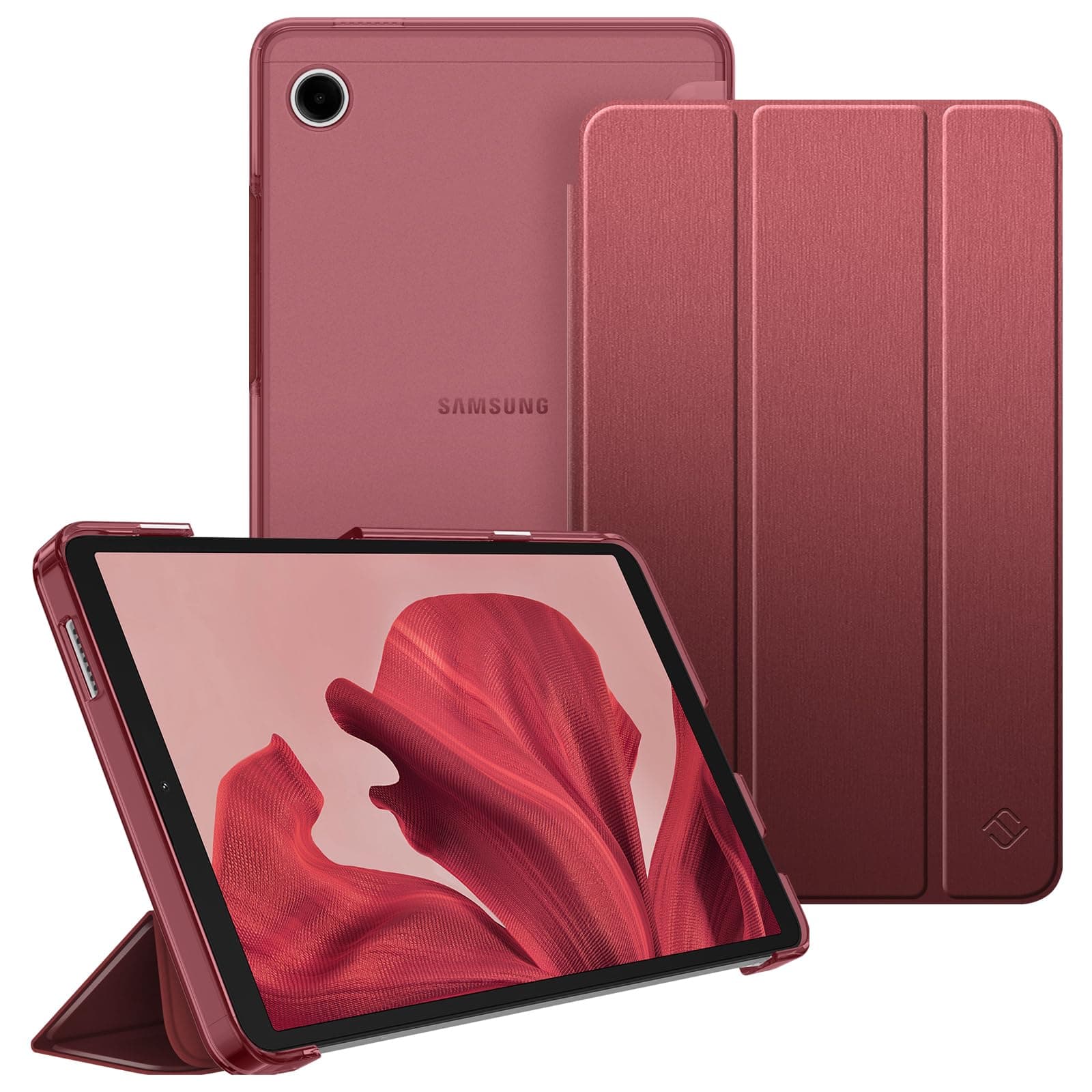 Fintie Hülle für Samsung Galaxy Tab A11 8,7" 2025/ Tab A9 8.7 Zoll Tablet, Ultra Dünn Schutzhülle mit Transparenter Rückseite, Weinrot