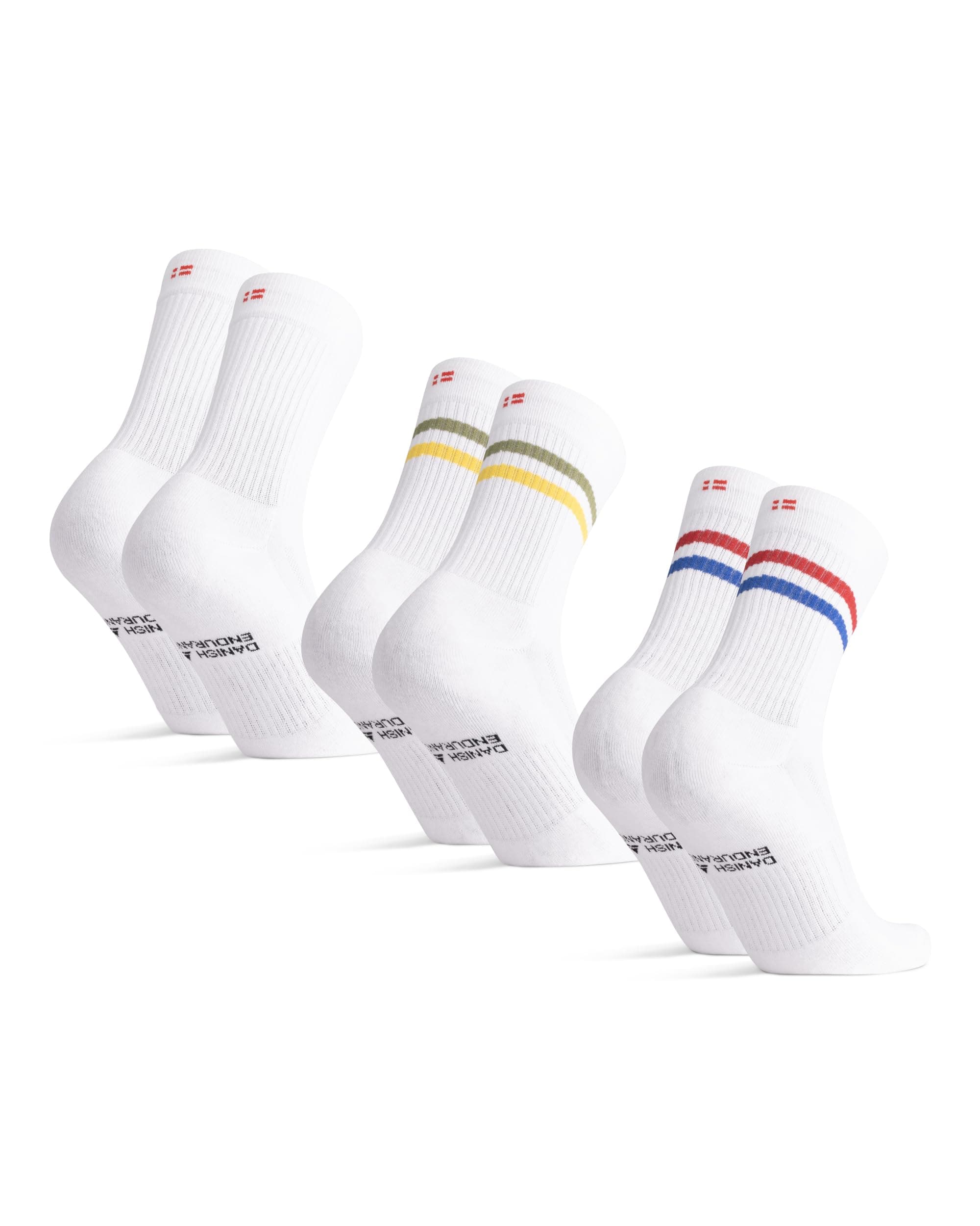 DANISH ENDURANCE Bio-Baumwolle Tennissocken, Sneaker Socken, Sportsocken, Lange Alltags Socken, Strümpfe, Herren & Damen, 3 oder 6 Paar