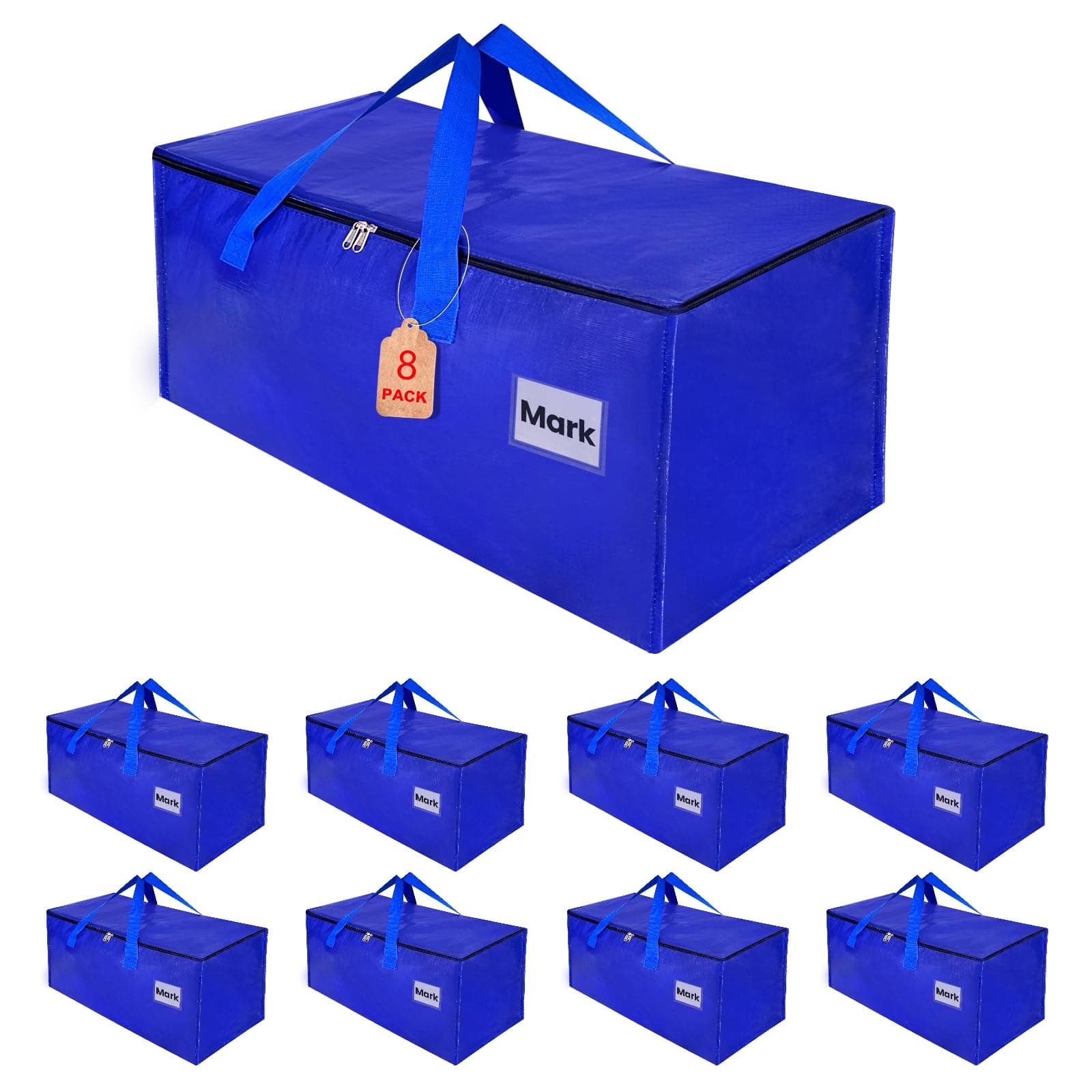 ZFWDSY Lot de 8 Sac Rangement Vêtements grand, Sacs de Déménagement Boite Rangement Vetement Couettes, Alternative aux Cartons Déménagement Sac de rangement pour sapin de Noël