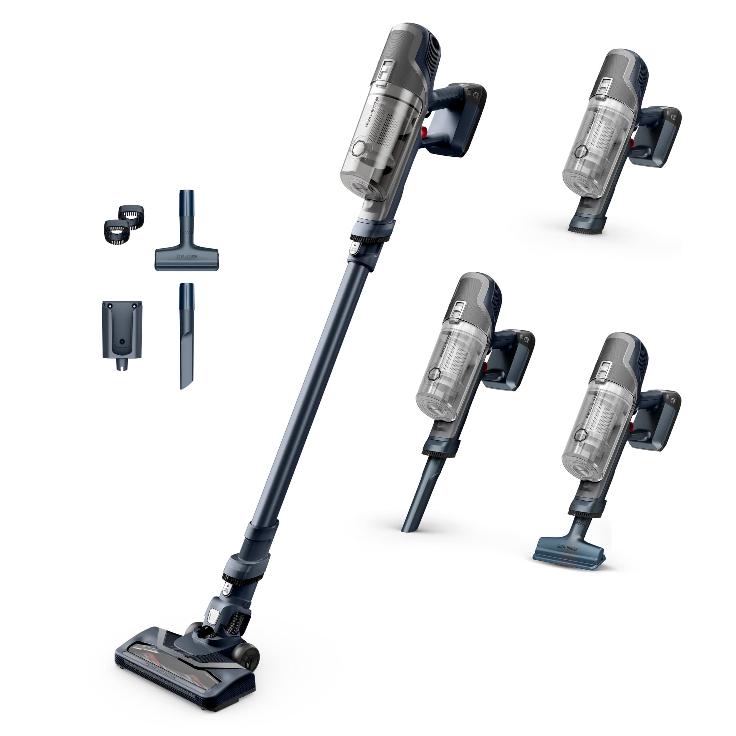 Rowenta XPert 6.60 - Aspiradora escoba versátil sin cable, con 3 funciones en 1 multiespacios, batería de litio, 2 velocidades, gatillo Boost, ligero y portatil, Gris oscuro, RH6836