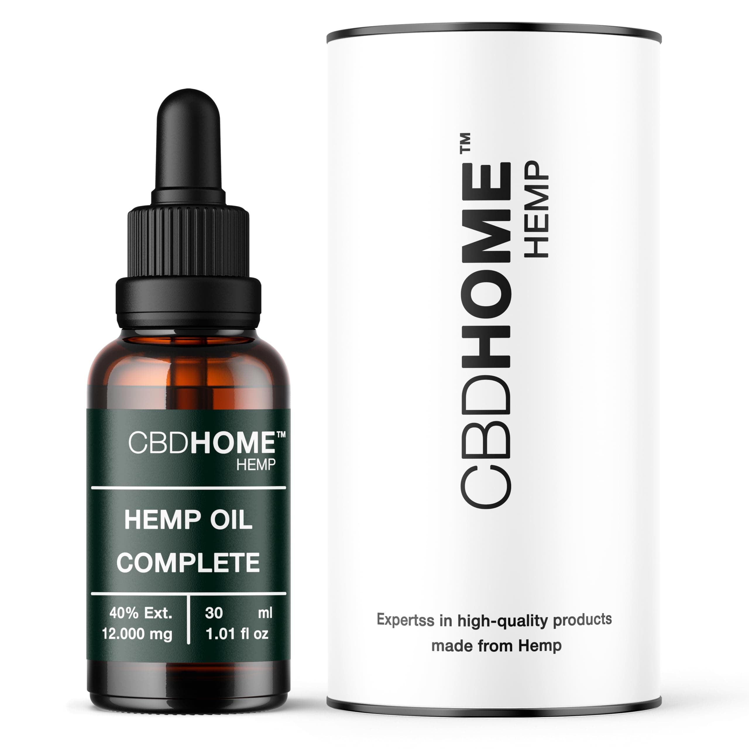 CBHOME Oils - Aceite de Semilla de Cáñamo Max 40% - 30 ml - Base de Coco y Semilla de Cáñamo Ecológico - Prensado en Frío - Sin Aditivos ni Disolventes - 100% Vegetal - Certificado Ecológico UE