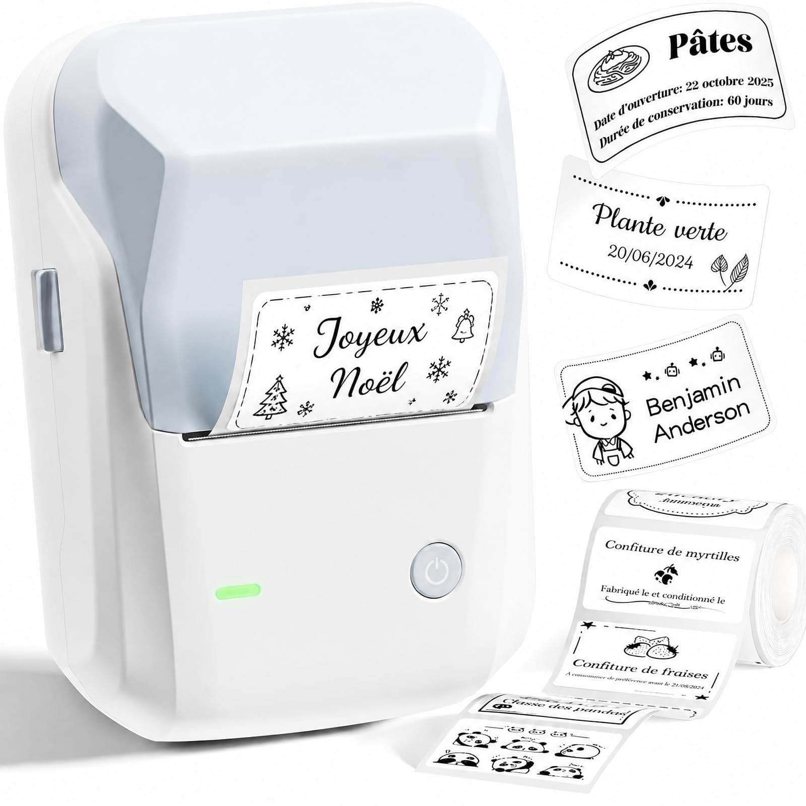 NIIMBOT B1 étiqueteuse Portable avec Grandes étiquettes pour Maison, Bureau | Imprimante thermique sans encre autocollante avec rouleau 50x30mm pour pâtisserie, artisanat et fournitures école