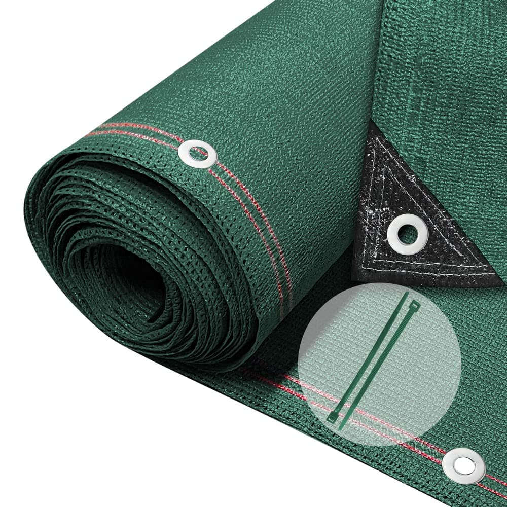VOUNOT® Malla Sombreo y Ocultación 1.8×10m, Valla Privacidad 230 g/m² HDPE Protección UV, Red de Sombra con Bridas, para Jardín, Huerto, Balcón, Verde