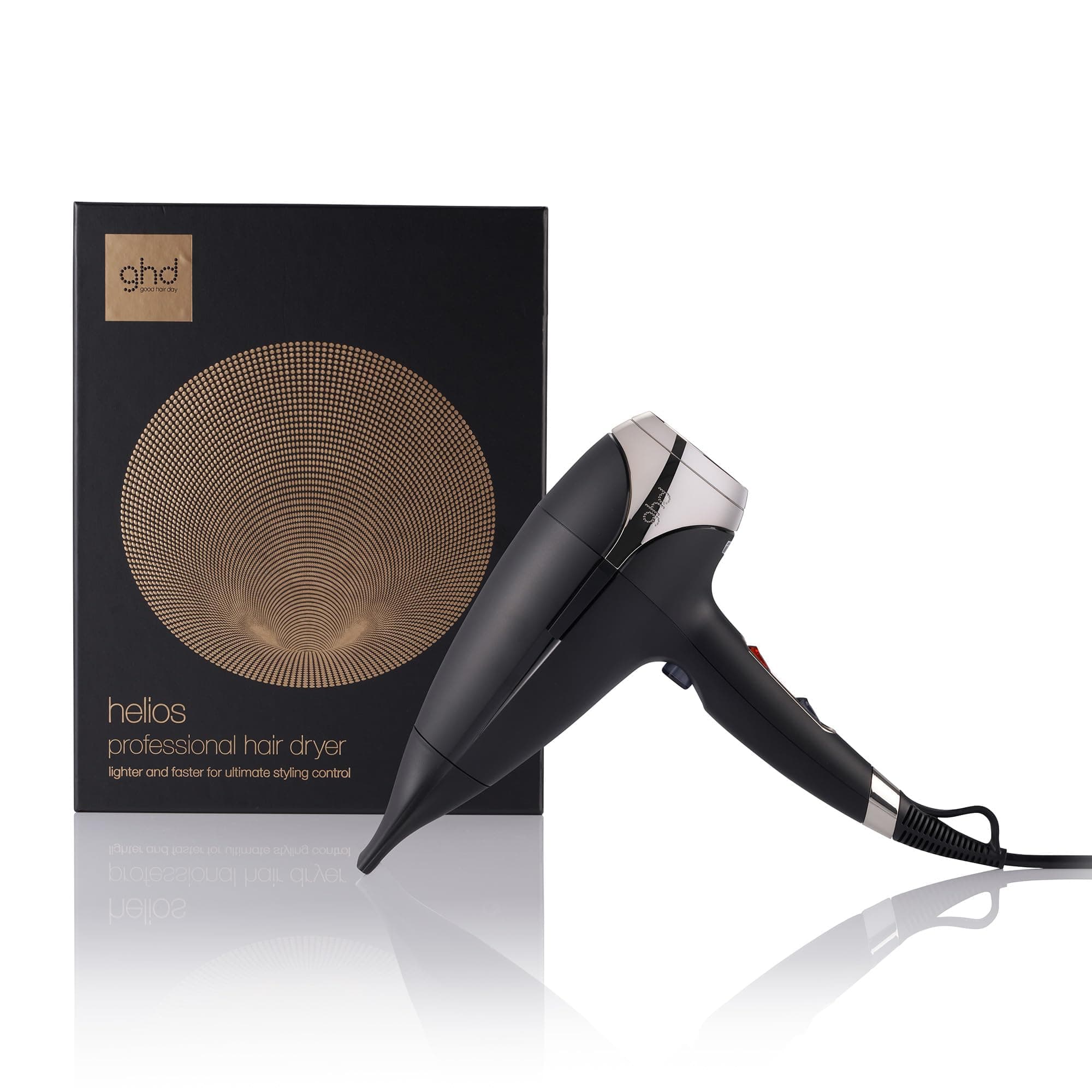 ghd Helios, Asciugacapelli Professionale Ionico Anticrespo, Asciugatura Rapida per Capelli più Lucenti con Motore Brushless, Bassi Livelli di Rumorosità, Design Ergonomico e Leggero