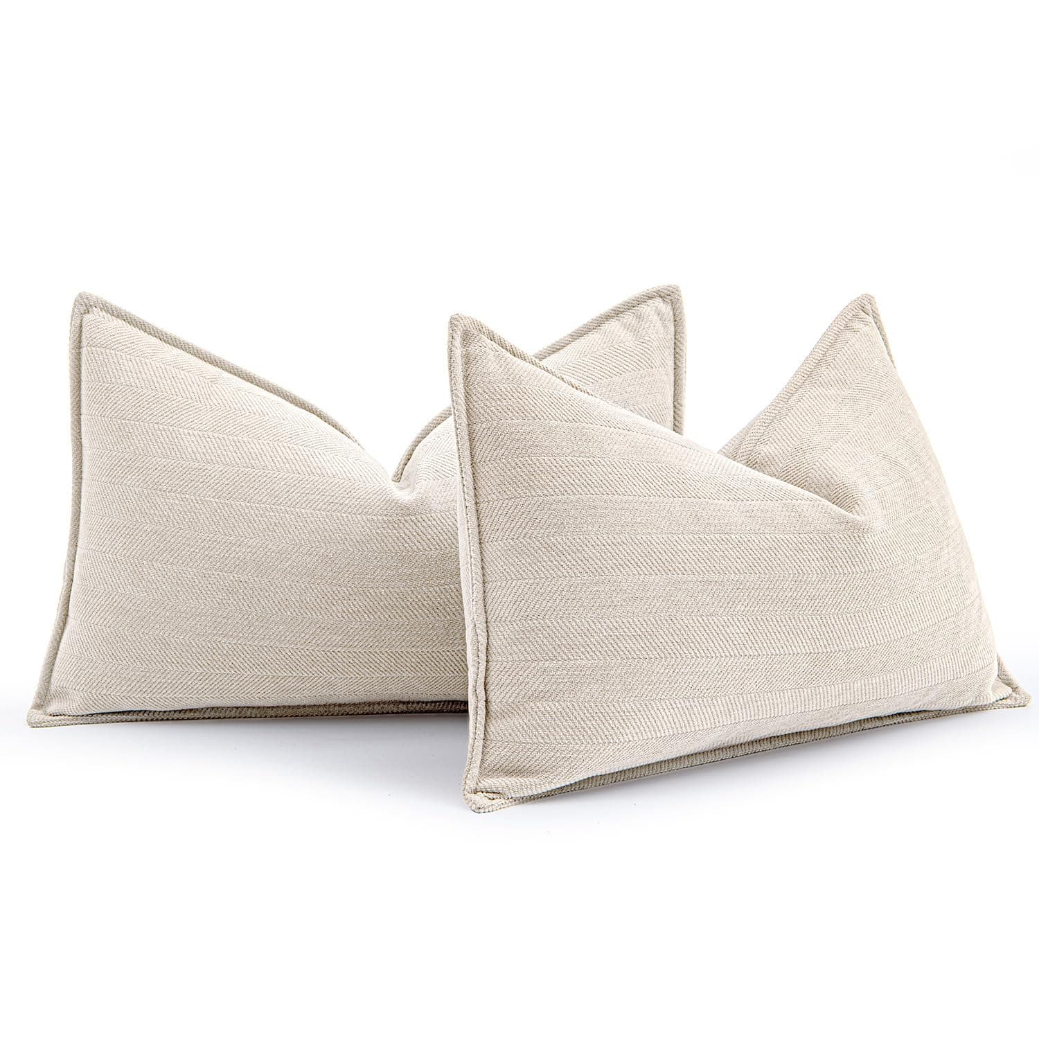 MIULEE 2er Kissenbezug 40x60 Creme Chenille Kissenbezüge Kissenhülle Sofakissen dekokissen zierkissen Elegantes Design für Couch Sofa Wohnzimmer