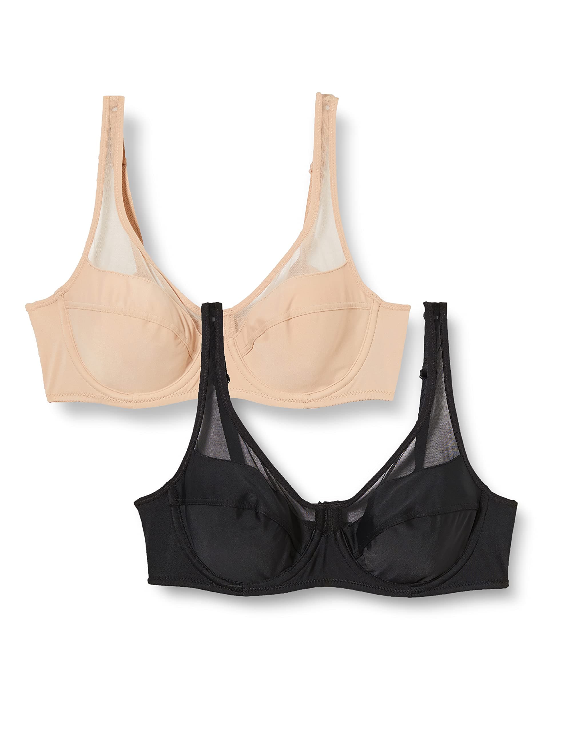 DIM Femme - Soutien-Gorge Generous Classic x2 | Maintien Parfait pour Poitrines Généreuses | Microfibre Épaisse et Stretch | Dos en U et Bretelles Larges | Look Moderne et Confort Absolu