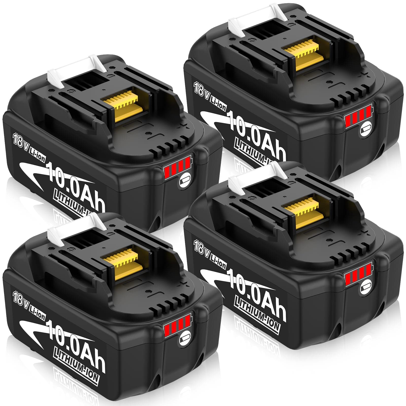 Dosctt 4 X 10Ah BL1850B Remplaceme pour Makita 18V Batterie pour Makita Batterie BL1850B BL1860B avec indicateur LED
