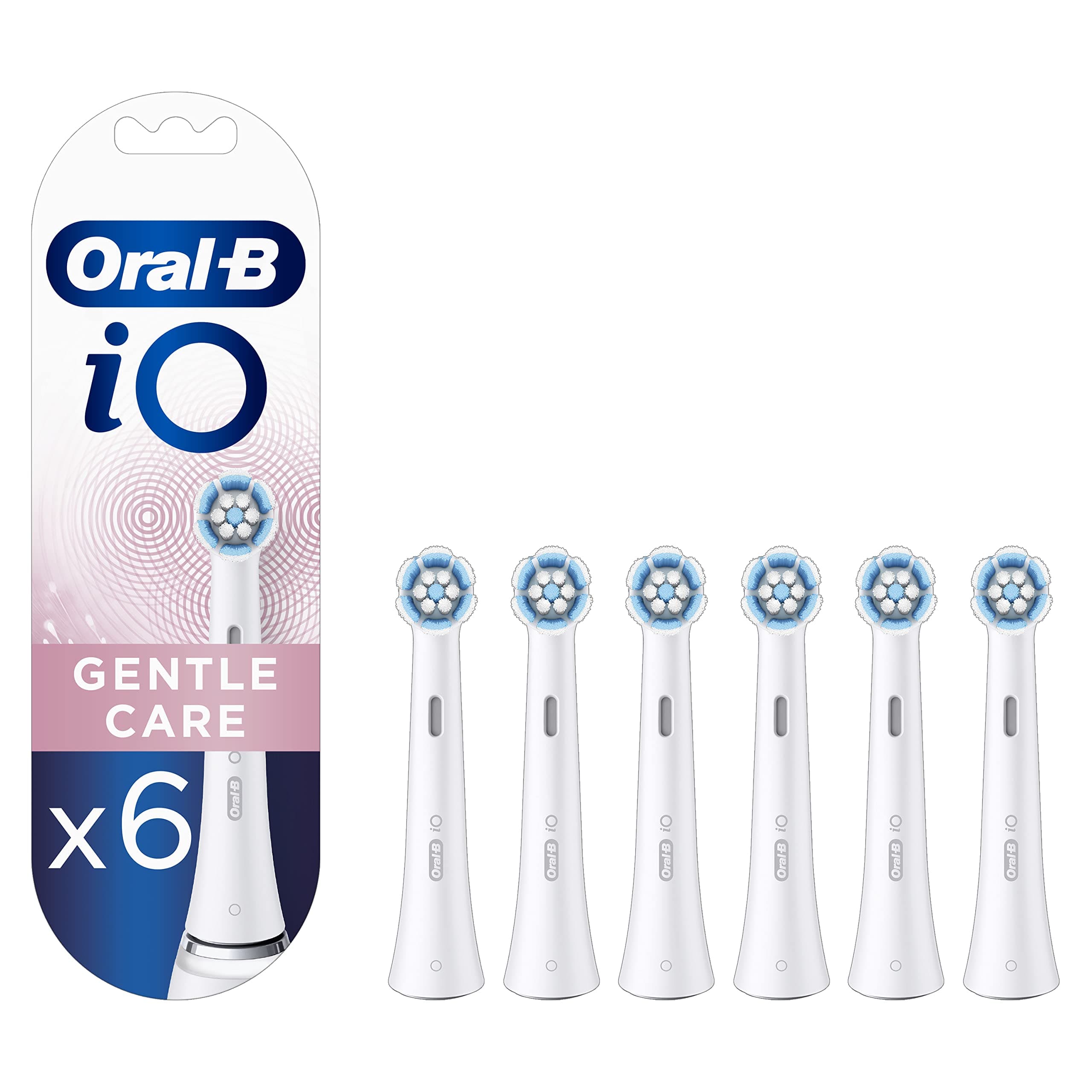 Oral-B iO Gentle Care, Testine di Ricambio per Spazzolino Elettrico, Confezione Da 6 Pezzi, Adatto Per Buca Delle Lettere