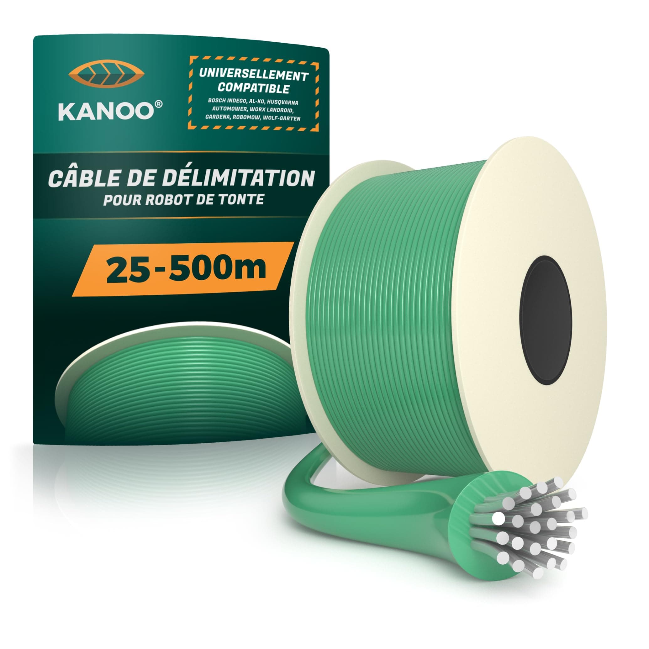 Cable Robot Tondeuse - Compatible Universel - Fil périphérique de qualité supérieure - Accessoires pour tondeuses des Marques Husqvarna, Gardena, Worx, Bosch et Yard Force