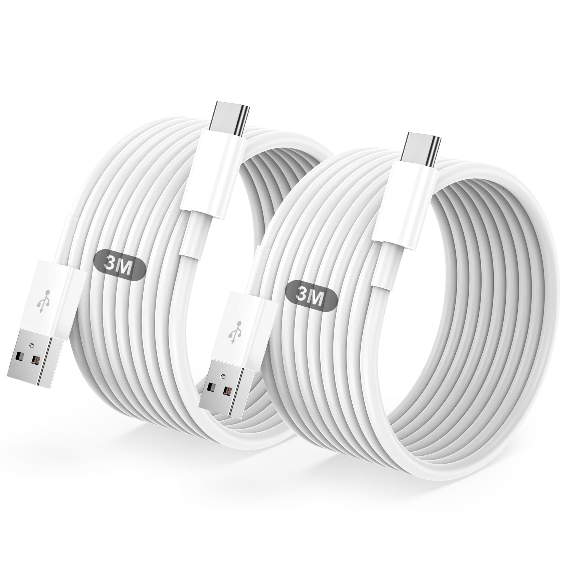 Cavo USB Type-C,Per Originale Cavetto USB C Cellulare Ricarica Rapida 2Pezzi 3M+3M,Per iPhone 17/Air/Pro Max/16/15/Pro/Plus/Pro Max,Per Samsung Galaxy S24/S23+/Ultra/S22/A53/A54/iPad Pro/Air/cavi