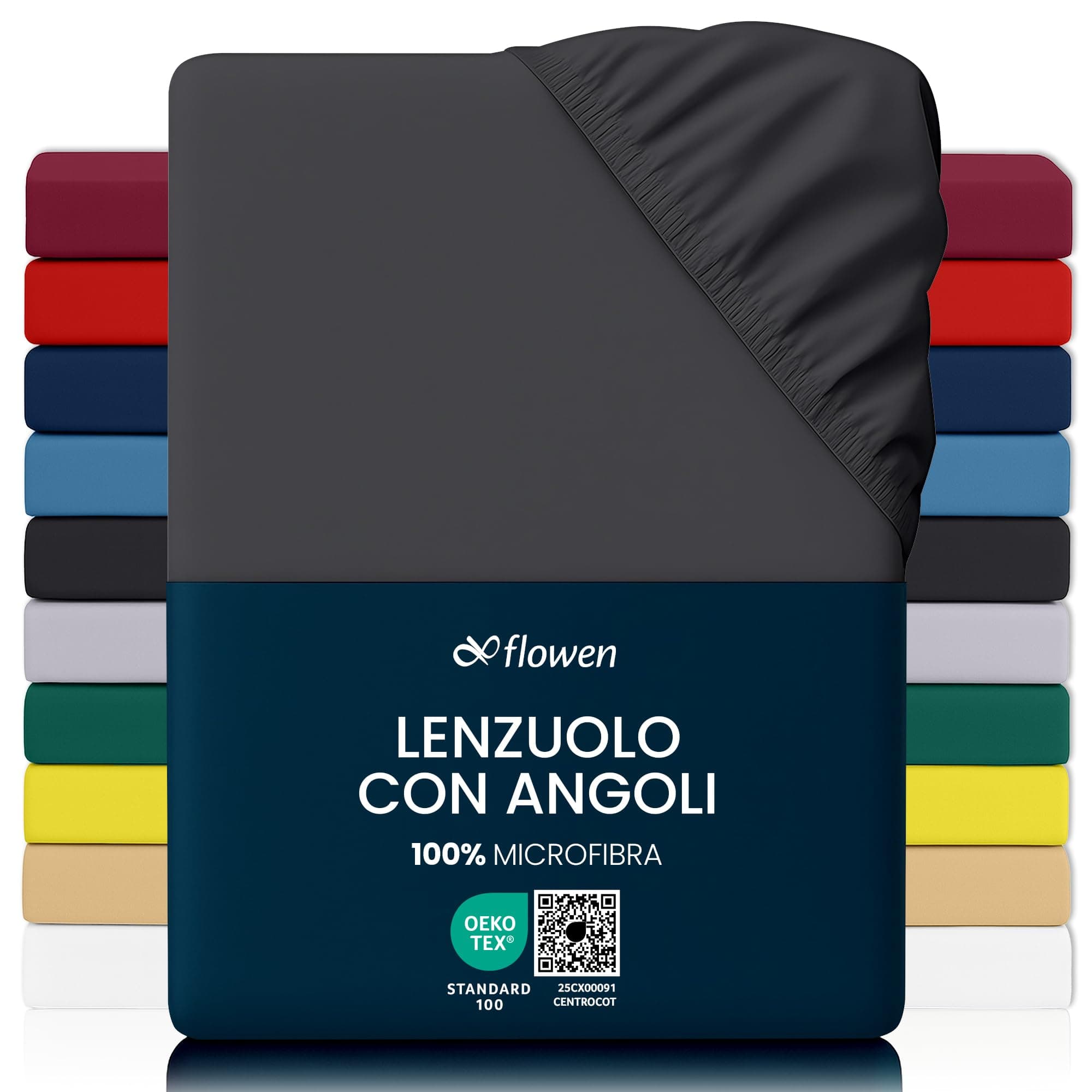 Lenzuola Matrimoniali con Angoli 160x190 cm Grigio Scuro in Microfibra per Letto con Materasso fino a 30cm Tessuto Anti-Acaro e Ipoallergenico di Alta Qualità Morbido e Lavabile in Lavatrice