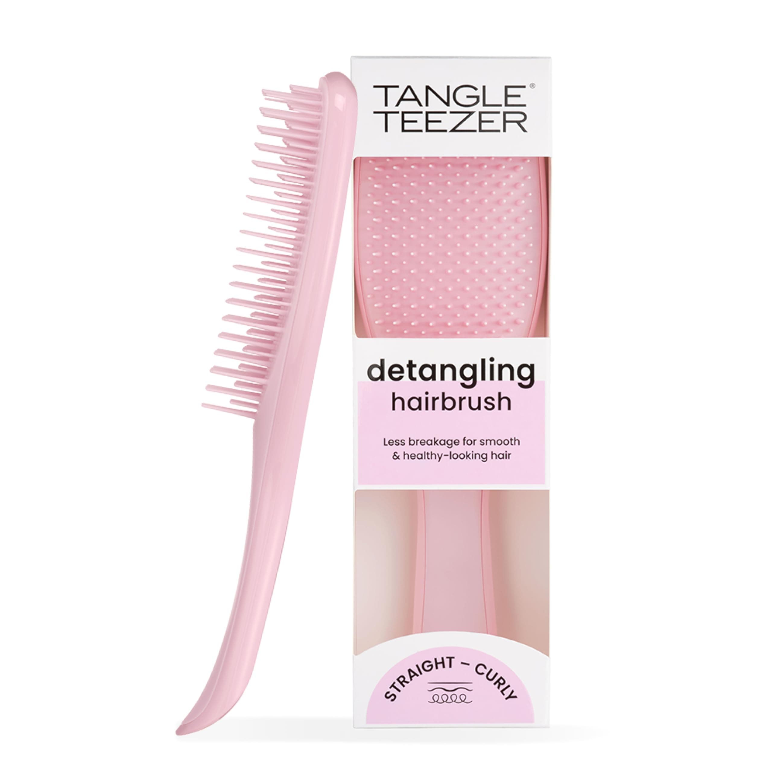 Tangle Teezer Ultimate Detangler - Districa i capelli bagnati e asciutti - Anti-rottura e scioglinodi. Design con setole a doppio livello - Spazzola adatta a tutti i tipi di capelli - Rosa Cipria