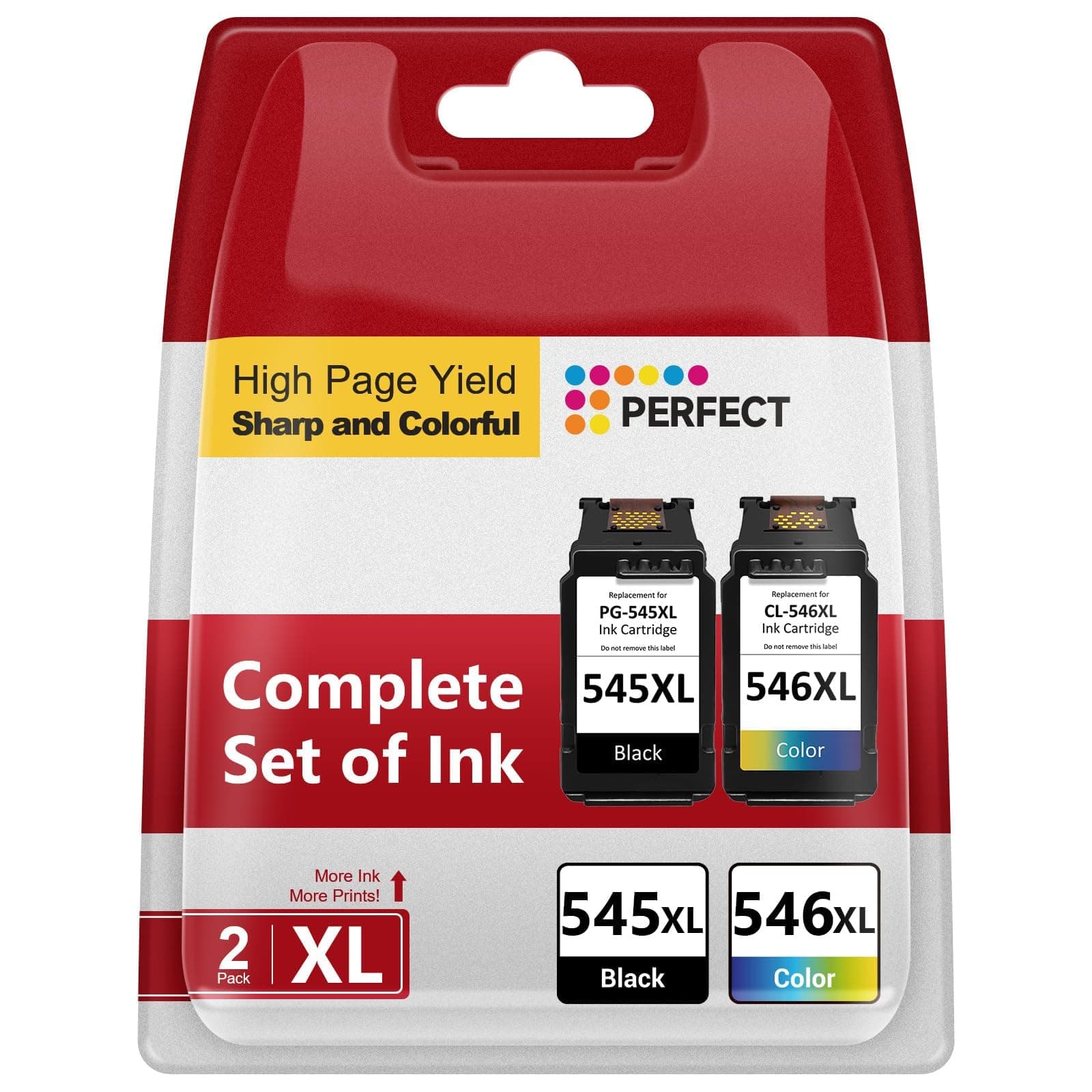 Cartouche 545 546 XL, Cartouche d'encre 545-546 Remplacement pour Cartouche Canon 545 546, PG-545XL CL-546XL pour Pixma TS3350 MG2500 MG2950 MG2550S MX495 TR4550 TR4551 TS3151 MG2450 (Noir et Couleur)
