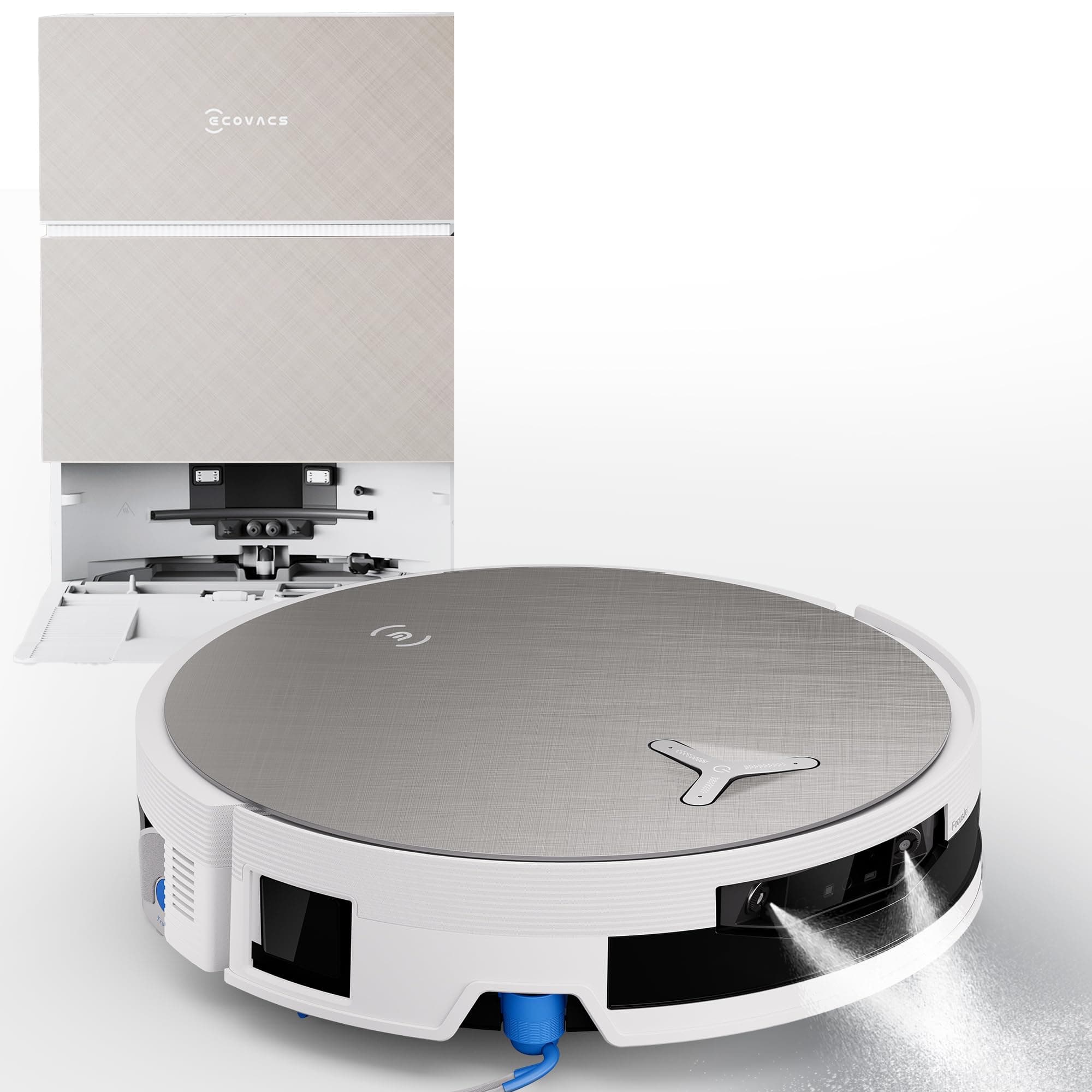 ECOVACS X12 PRO Omni Saugroboter mit Wischfunktion, Blast & 22.000 Pa, FocusJet-System zur Fleckenvorlösung, ultraschneller PowerBoost, OZMO Roller 3.0, intelligente Mopprolle, AIVI 3D 4.0, Weiß