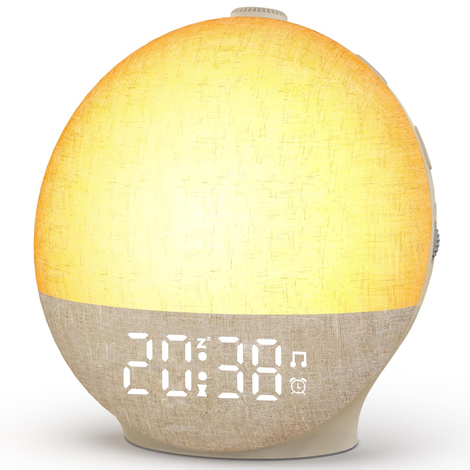 Te-Rich Réveil Lumineux Simulateur d'Aube, Eveil Lumière Reveil Matin sur Lampe de Chevet LED, Lampe de Réveil avec 30 Sons pour Dormir, Snooze, Minuteur, 12 Couleurs Réveil Veilleuse Enfants Adultes