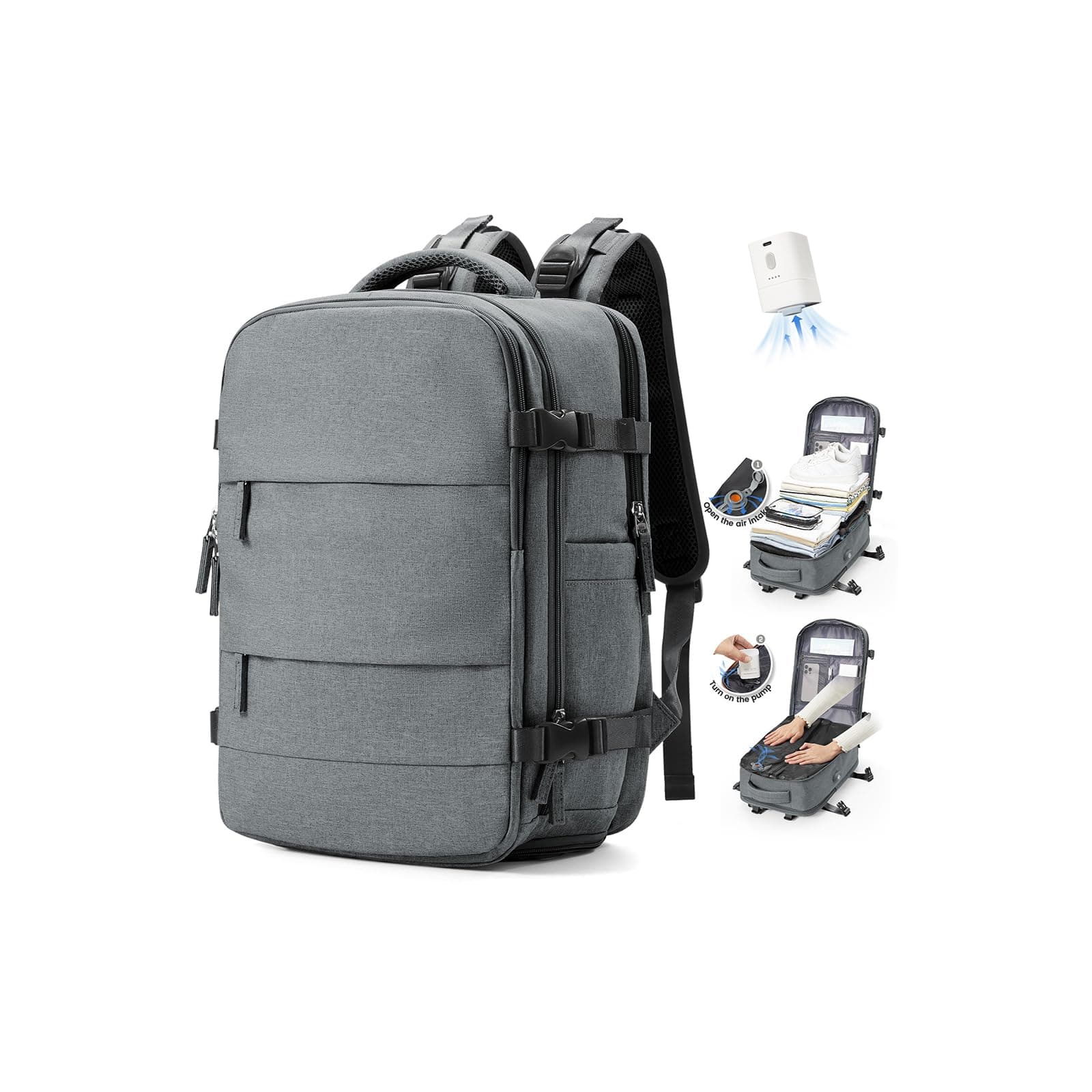 SZLX Mochila al Vacio con Bomba Equipaje de Mano 40x30x20 Ryanair Vueling Wizzair Easyjet Mochila Viaje Cabina Avion 40x20x25 Ryanair Mujer Mochila de transporte Impermeable para Computadora Portátil