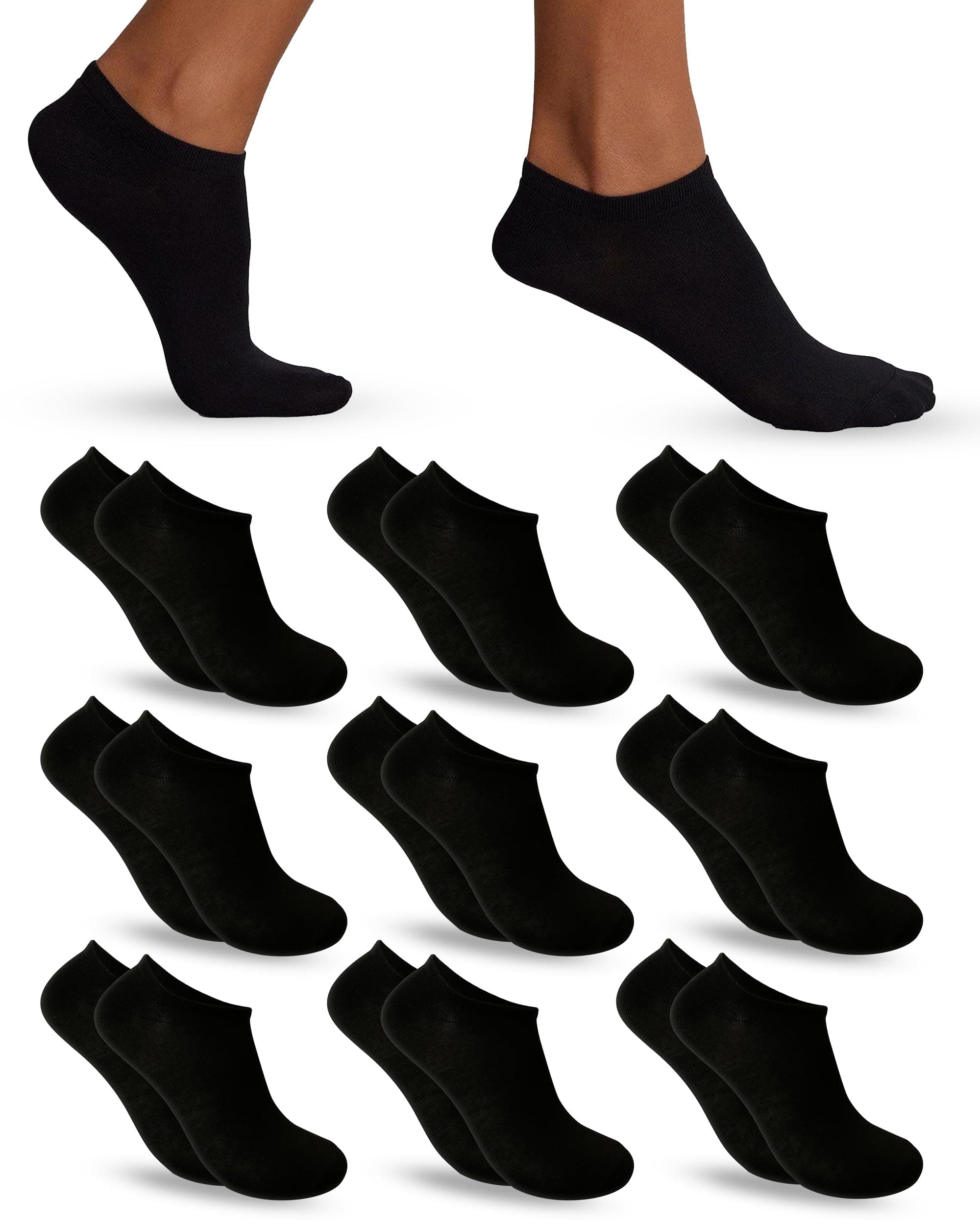 POPYS® 9/15 Paia Calzini Corti in Cotone Unisex | Fantasmini Invisibili e Traspiranti | Calzini Uomo & Calzini Donna per Sport, Palestra e Tempo Libero | Design Ergonomico e Morbido
