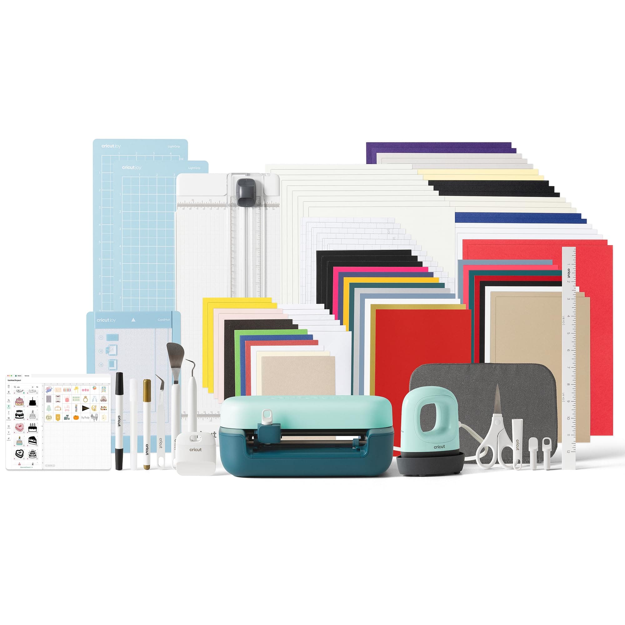 Cricut Joy™ 2 Ultimate Bundle + Contenido digital, Máquina de corte inteligente compacta con prensa térmica para manualidades DIY, tarjetas personalizadas, pegatinas y etiquetas