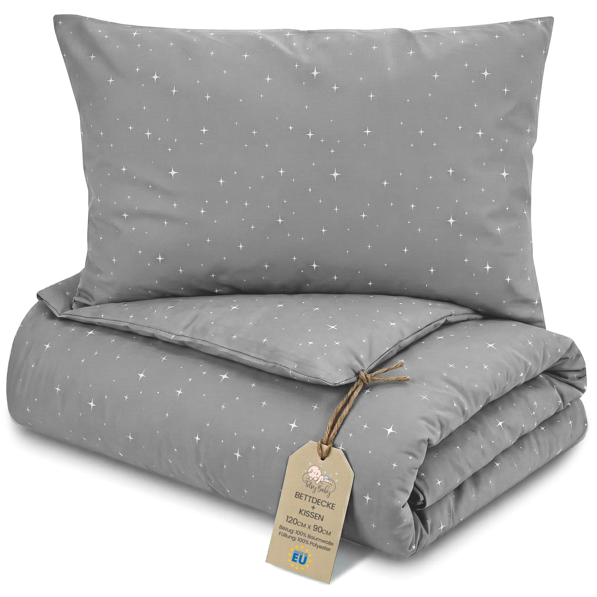 Totsy Baby Edredon Relleno nordico Cama Infantil Algodón - 90x120 - Bebe rellena Juego de Manta 90 x 120 cm con Almohada 40 x 60 cm por niños e niñas Oeko-Tex Galaxia
