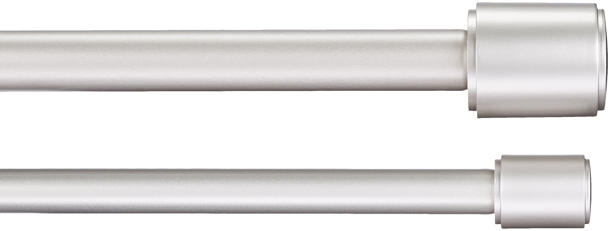 Amazon Basics Tringle à rideaux double extensible avec embouts capuchon, diamètre 19 mm, 91 à 183 cm, nickel