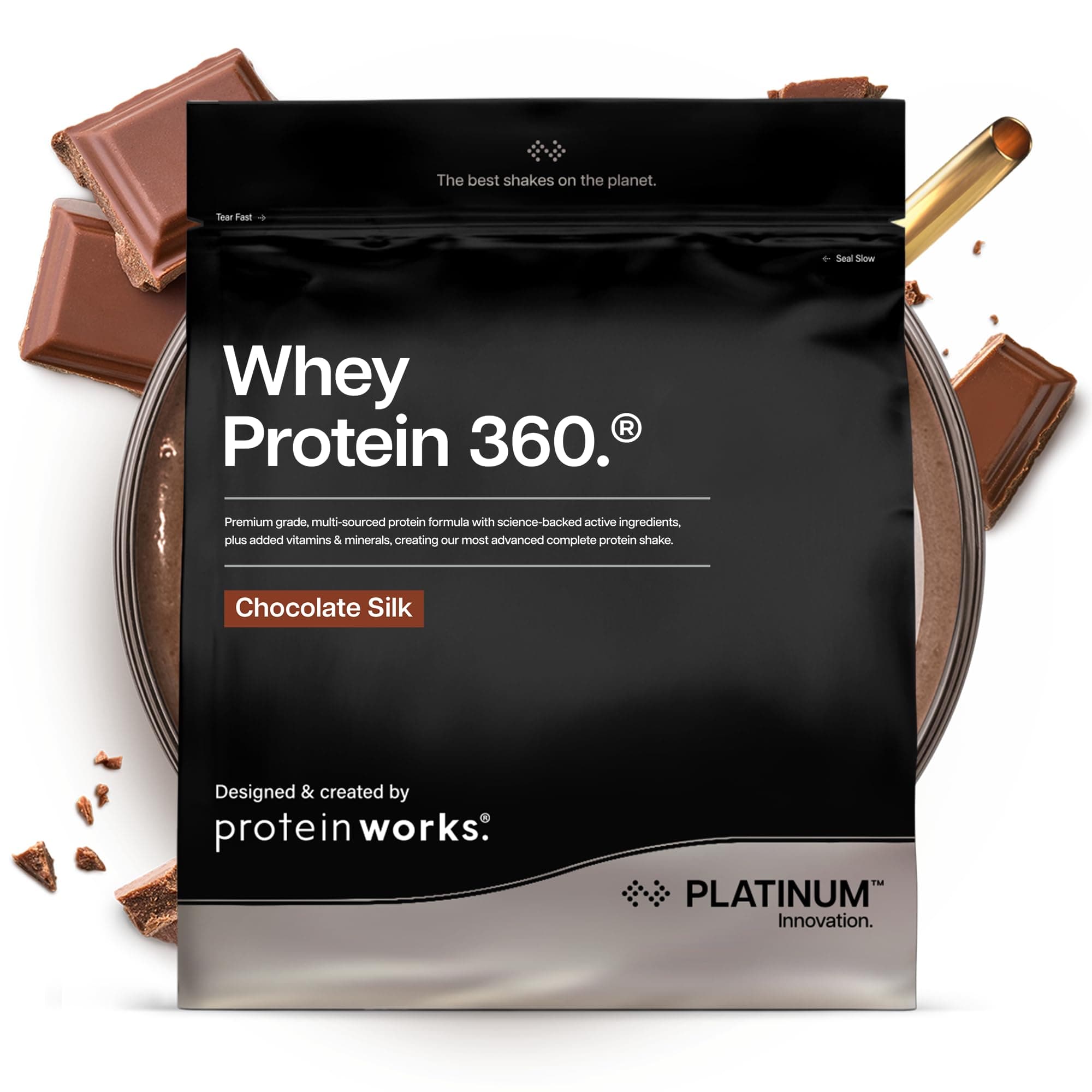 Protein Works | Whey Protein 360 - PLATINUM Innovation, Proteine Isolate in Polvere. Whey Isolate, Omega 3, Enzimi Digestivi, Senza Zuccheri Aggiunti, Cioccolato Morbido, 17 Porzioni, 600g