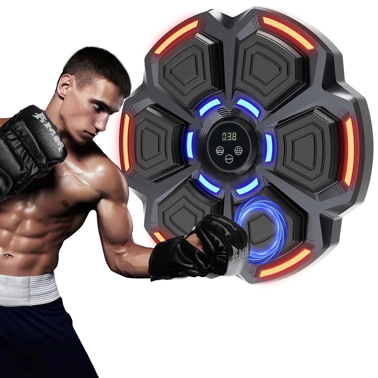 snawowo Music Boxing Machine Adulte - 9 Modes de 9 Vitesse Boxe Mural Musique avec Gants de Boxe - Comptage Intelligent et Bluetooth Musicboxing pour Entraînement à la Maison