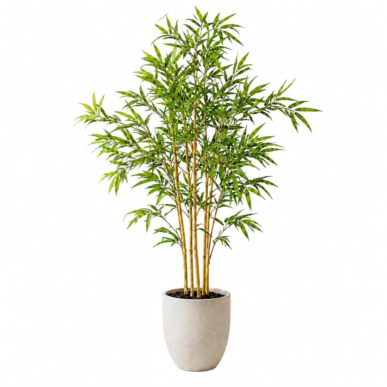 edihome, Planta Artificial Grande, Bambú Artificial 120 cm, Decorativas, Árbol, Decoración Hogar, para Interior, Oficina, Hoteles, Eventos – Planta Realista con Cañas Naturales y Verde (Bamboo, 120)