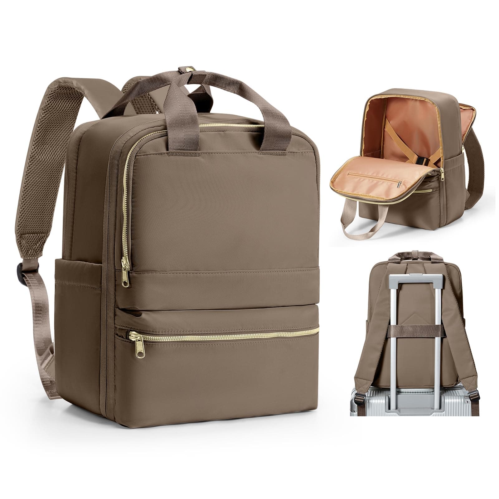 bergsalz Zaino Ryanair 40x30x20 Zaino Da Viaggio Ryanair 40x20x25 Aereo Bagaglio a Mano 40x30x20 Borsa Lavoro Donna Uomo 20L Impermeabile Porta Pc 14 Pollici Marrone