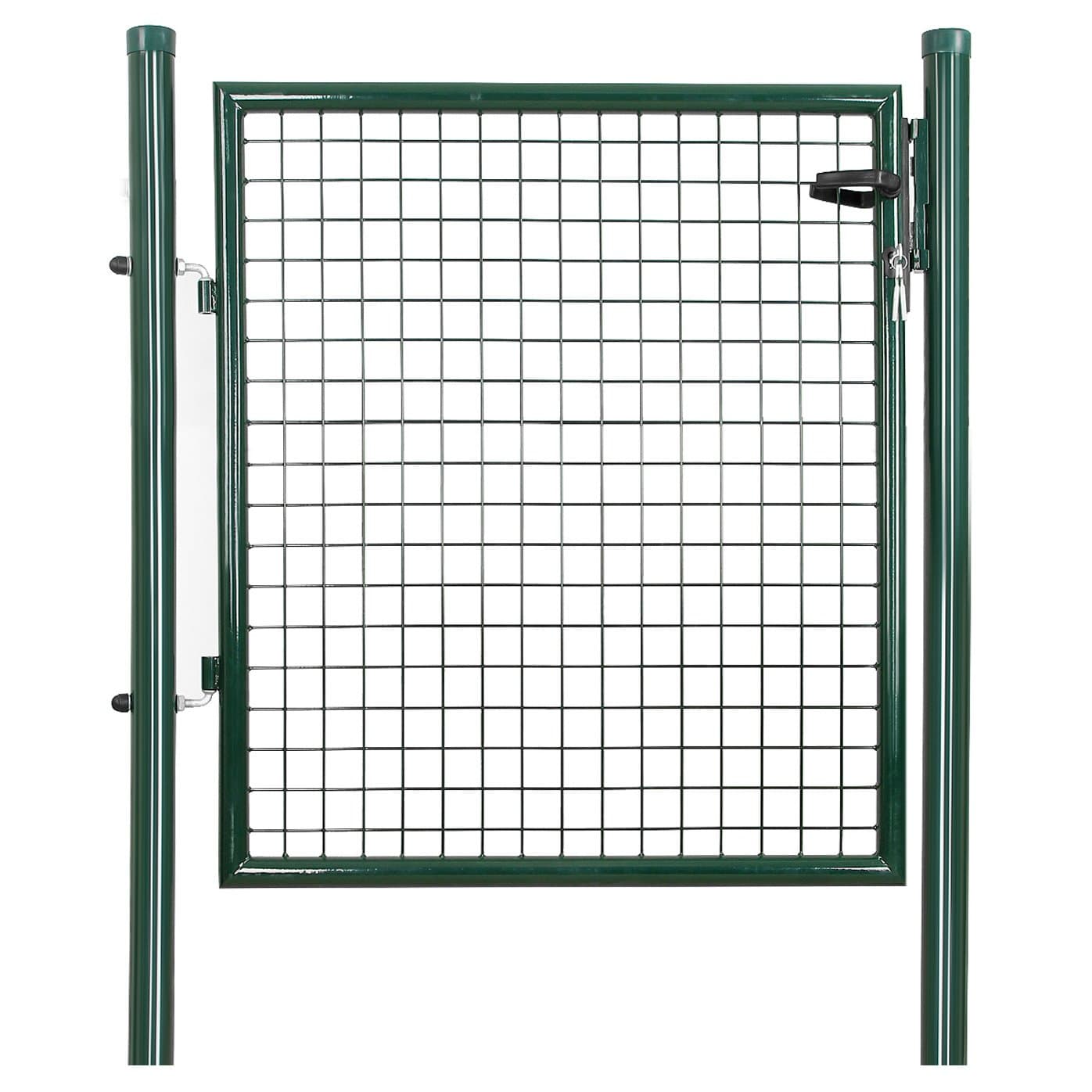 SONGMICS Portillon de Jardin Grillagé, en Acier Galvanisé, Clôture avec Serrure, Porte 106 x 90 cm (L x H), Vert GGD150G
