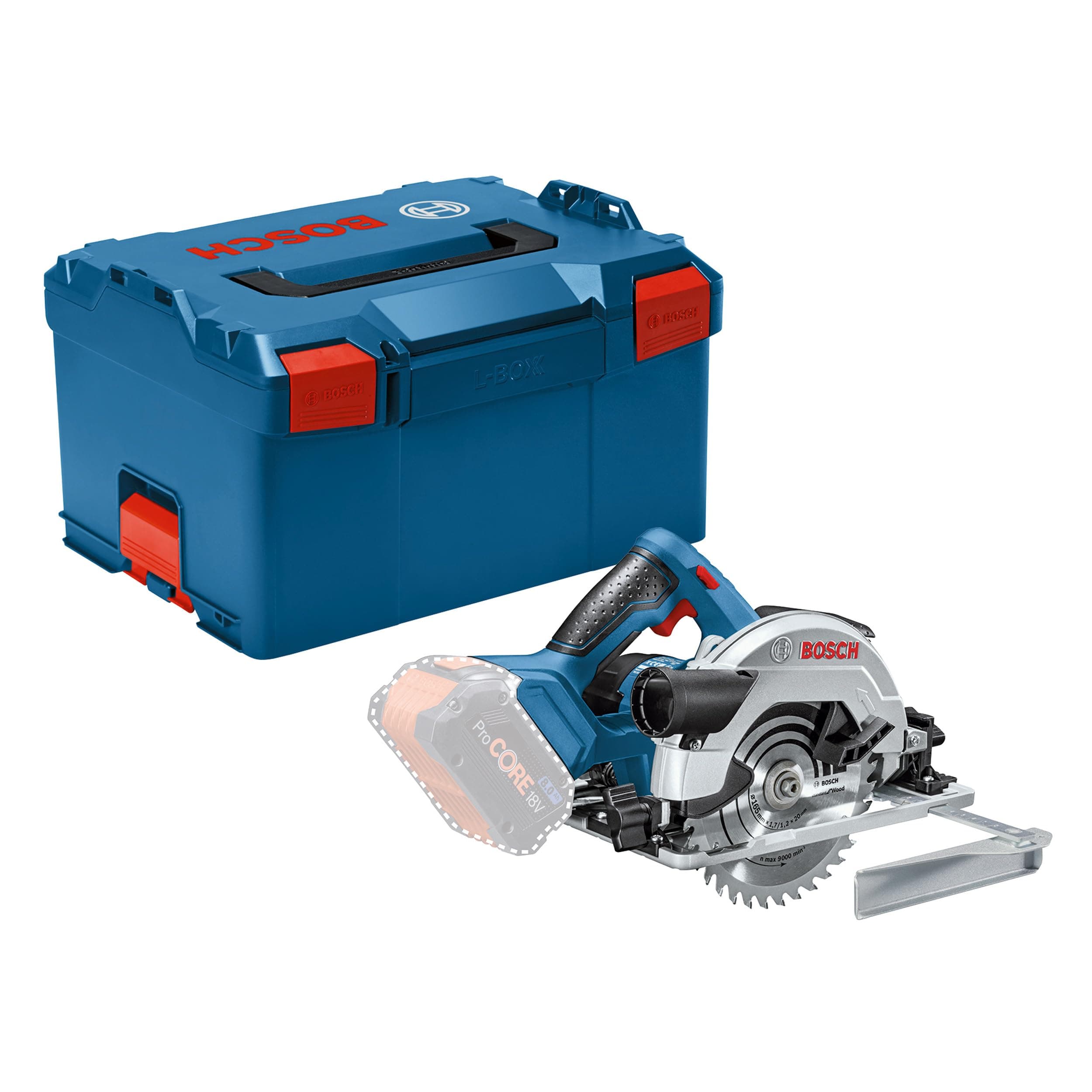 Bosch Professional 18V System Akku Kreissäge GKS 18V-57 G (Sägeblatt-Ø: 165mm, Schnitttiefe: 57 mm, inkl. L-BOXX, ohne Akku/Ladegerät)