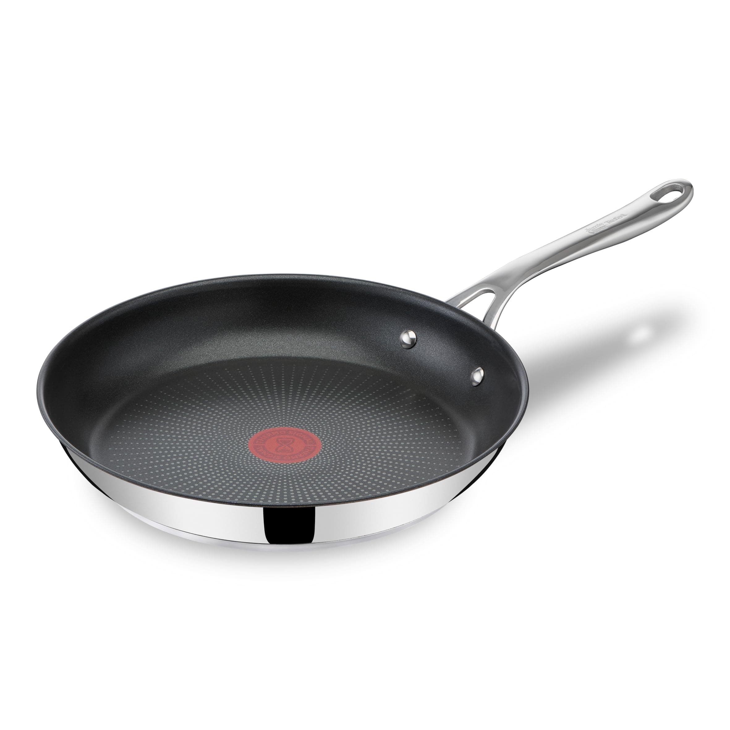 Jamie Olivers Cook's Direct Inox Poêle 24 cm, Revêtement antiadhésif, Indicateur de cuisson, Poignée sûre rivetée, Induction E3040444
