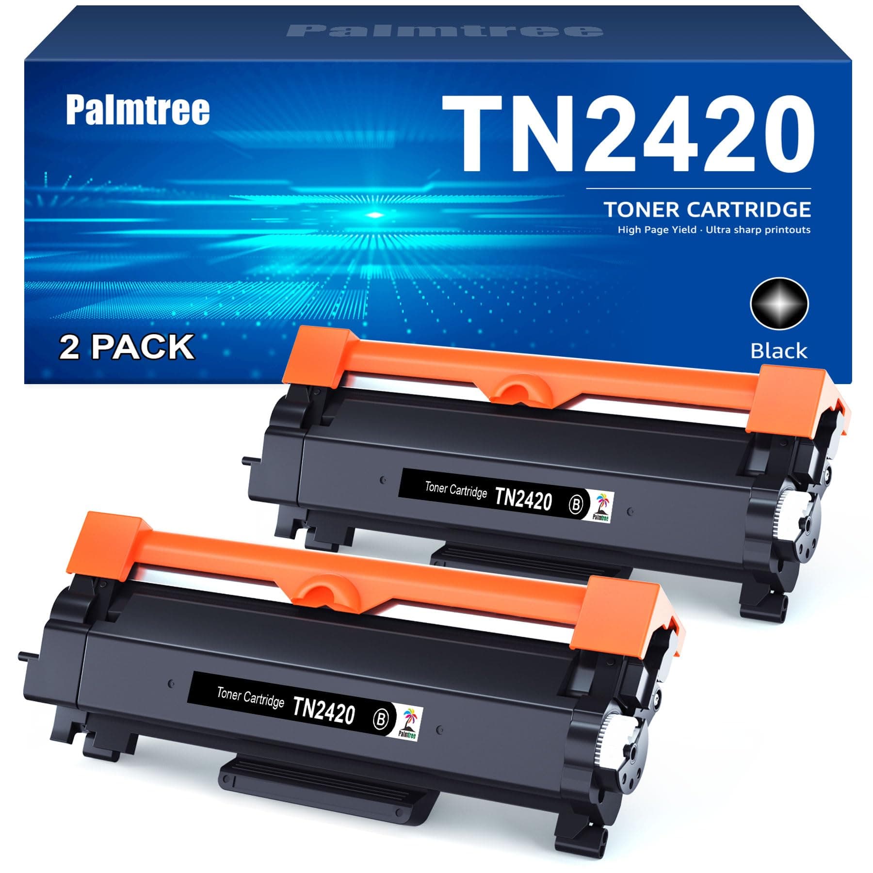 Palmtree TN2420 Compatibile Toner Brother MFC L2710DW TN2420 Toner Brother MFC L2710DN MFC-L2730DW TN 2420 TN-2410 TN2410 MFC-L2710DW MFC-L2750DW DCP-L2510D HL-L2350DW DCP-L2550DN (2 nero)