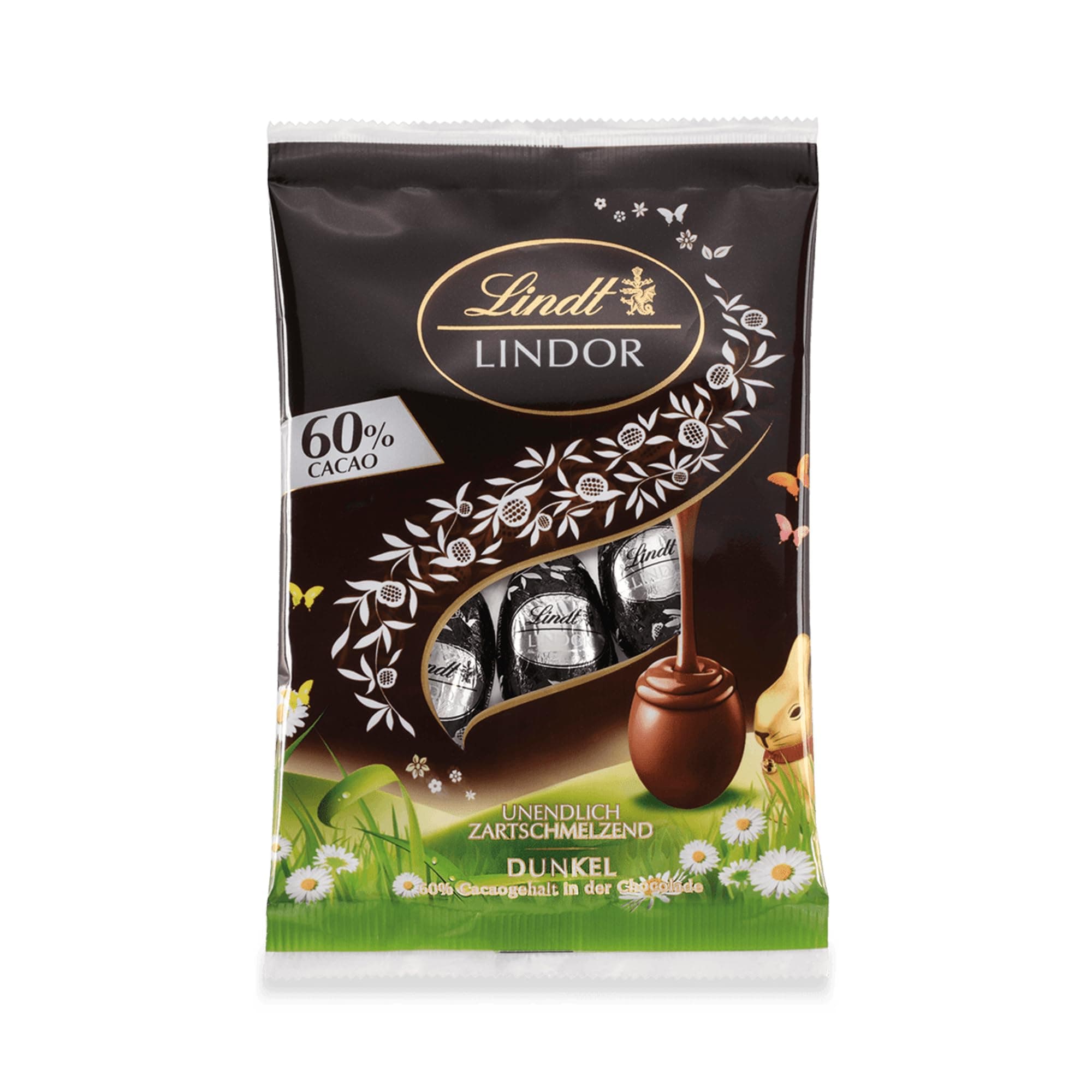 Lindt Schokolade | LINDOR-Eier 60% Cacao | 3 x 90g | Edelbitter-Schokoladeneier mit zartschmelzender Füllung | Ostereier | Perfekte Oster-Schokolade zum Teilen & Genießen