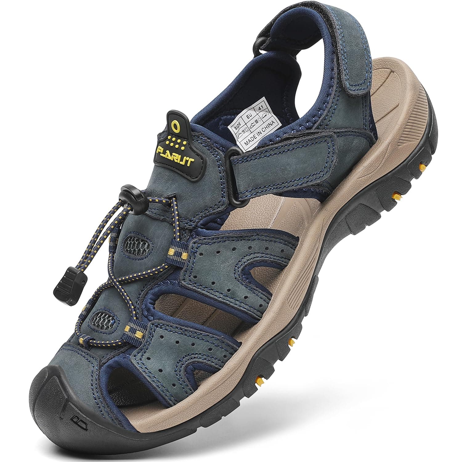 FLARUT Sandalias Deportivas Hombres Verano Exterior Senderismo Zapatos Trekking Casual Zapatos de Montaña Cuero Sandalias de Playa