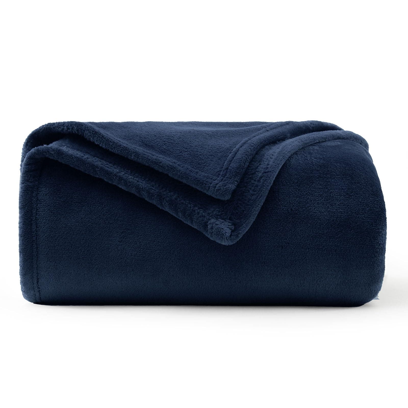 WAVVE Coperta Plaid Pile di Flanella 260gsm - 150x200 cm, Blu Navy - Coperta Pelosa 200x150 - Divano/Letto Singolo/Matrimoniale, Copridivano di Microfibra Calda e Morbida