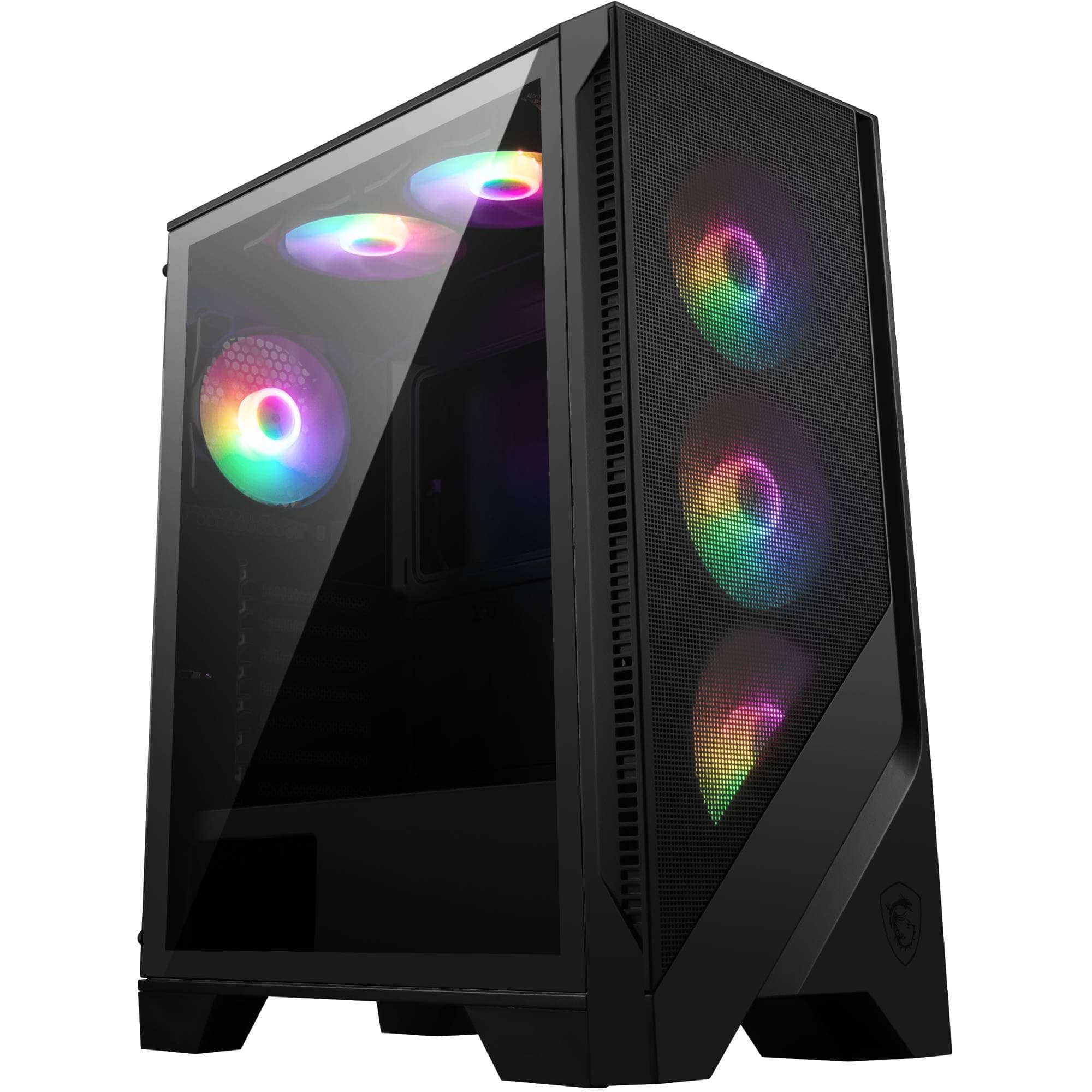 MSI MAG Forge 120A Airflow Boîtier PC Moyen Tour ATX, Micro-ATX & Mini-ITX, Verre Trempé, Façade Mesh, 6 Ventilateurs Auto-RGB 120mm, Filtre AntiPoussière Magnétique, Ports USB 3.2 Gen 1 Type-A