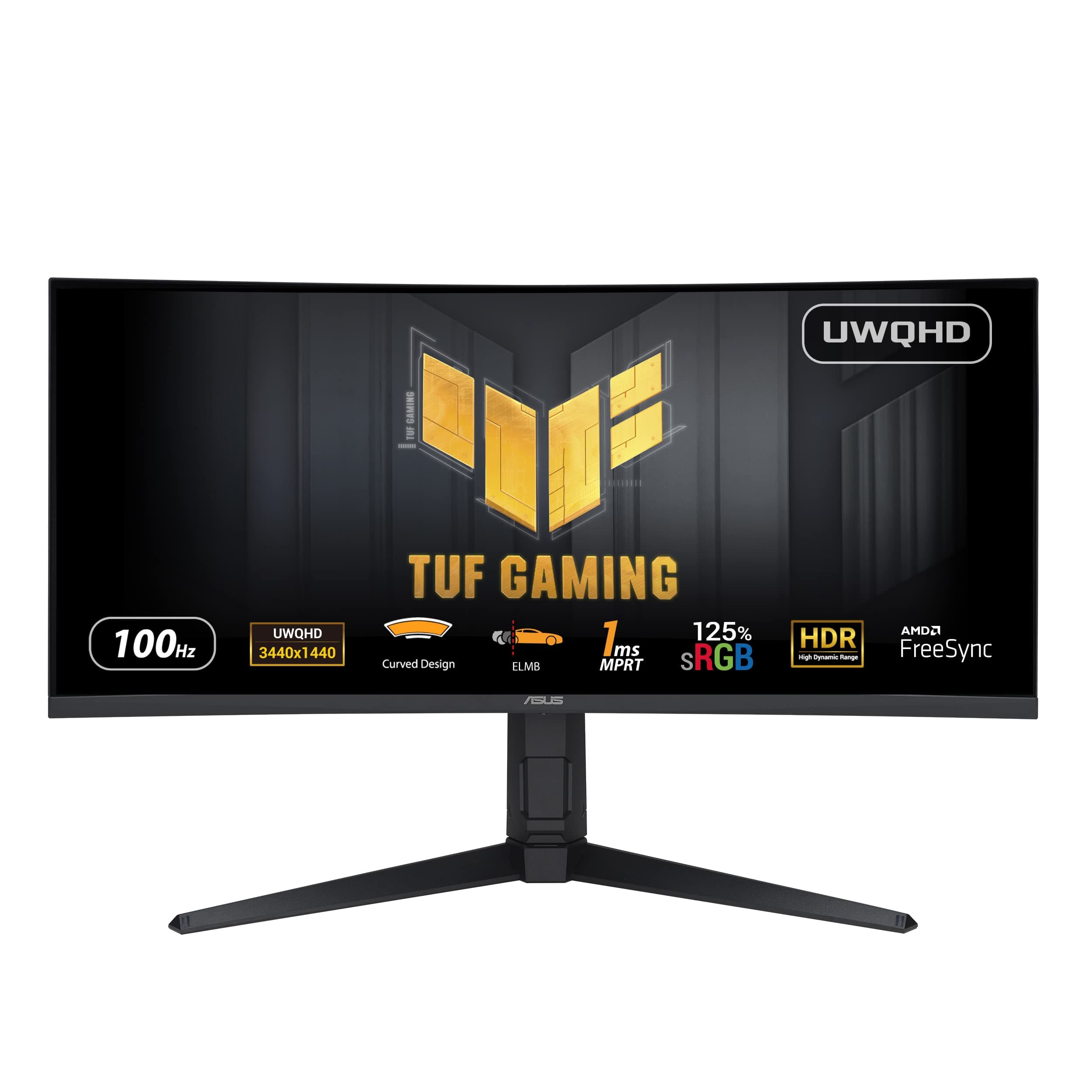 ASUS TUF Gaming VG34VQEL1A - Monitor Gaming Curvo de 34 Pulgadas, UWQHD, 100 Hz, Extreme Low Motion Blur, Freesync, 1ms MPRT, 125% sRGB, HDR