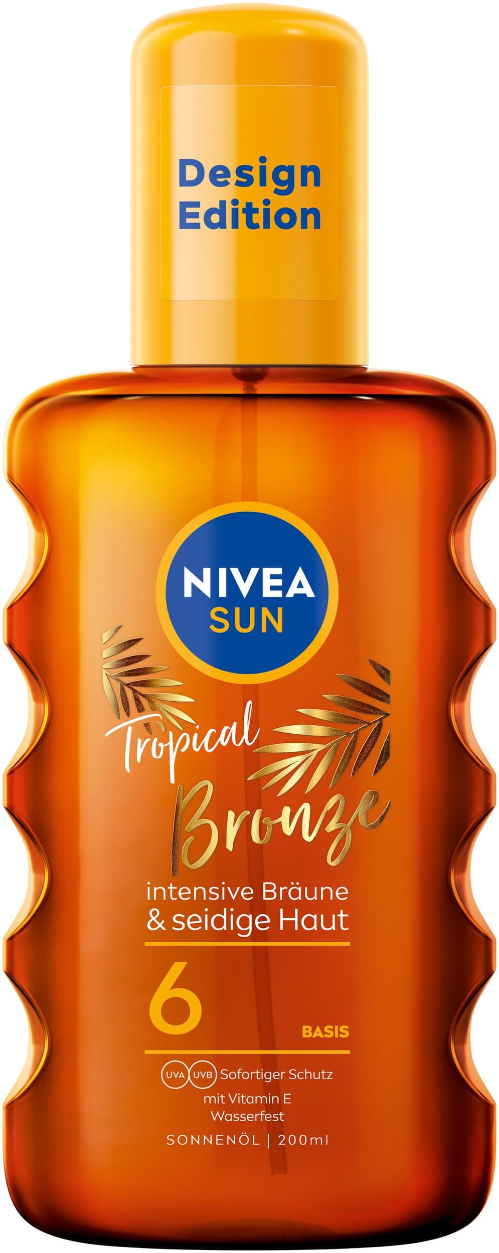 Nivea Sun Tropical Bronze Ölspray LSF 6, Sonnenschutz für langanhaltende Bräune ohne Selbstbräuner, Sonnenspray mit Carotin-Extrakt und Vitamin E, 200 ml