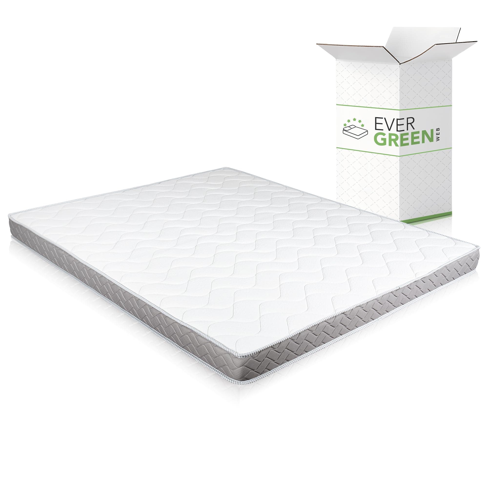 EVERGREENWEB - Materasso per Divano Letto Matrimoniale 160x190 cm, Materasso Ortopedico in Waterfoam Alto 12 cm ergonomico per prontoletto con Rivestimento Anallergico Bianco - DAYBED
