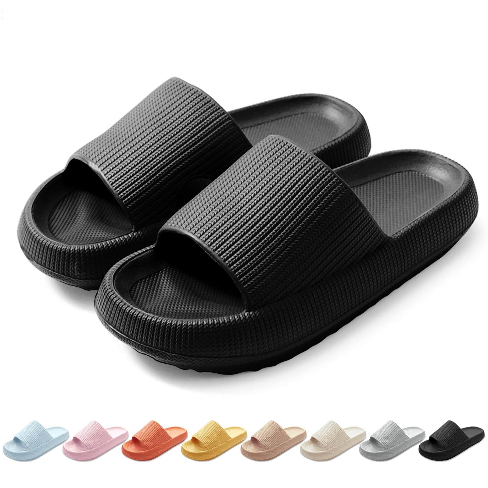 HEOAARG Ciabatte Uomo Donna Casa Comode a Nuvola - Pantofole Antiscivolo Morbide per Piscina, Doccia, Spiaggia - Leggere per Interno ed Esterno