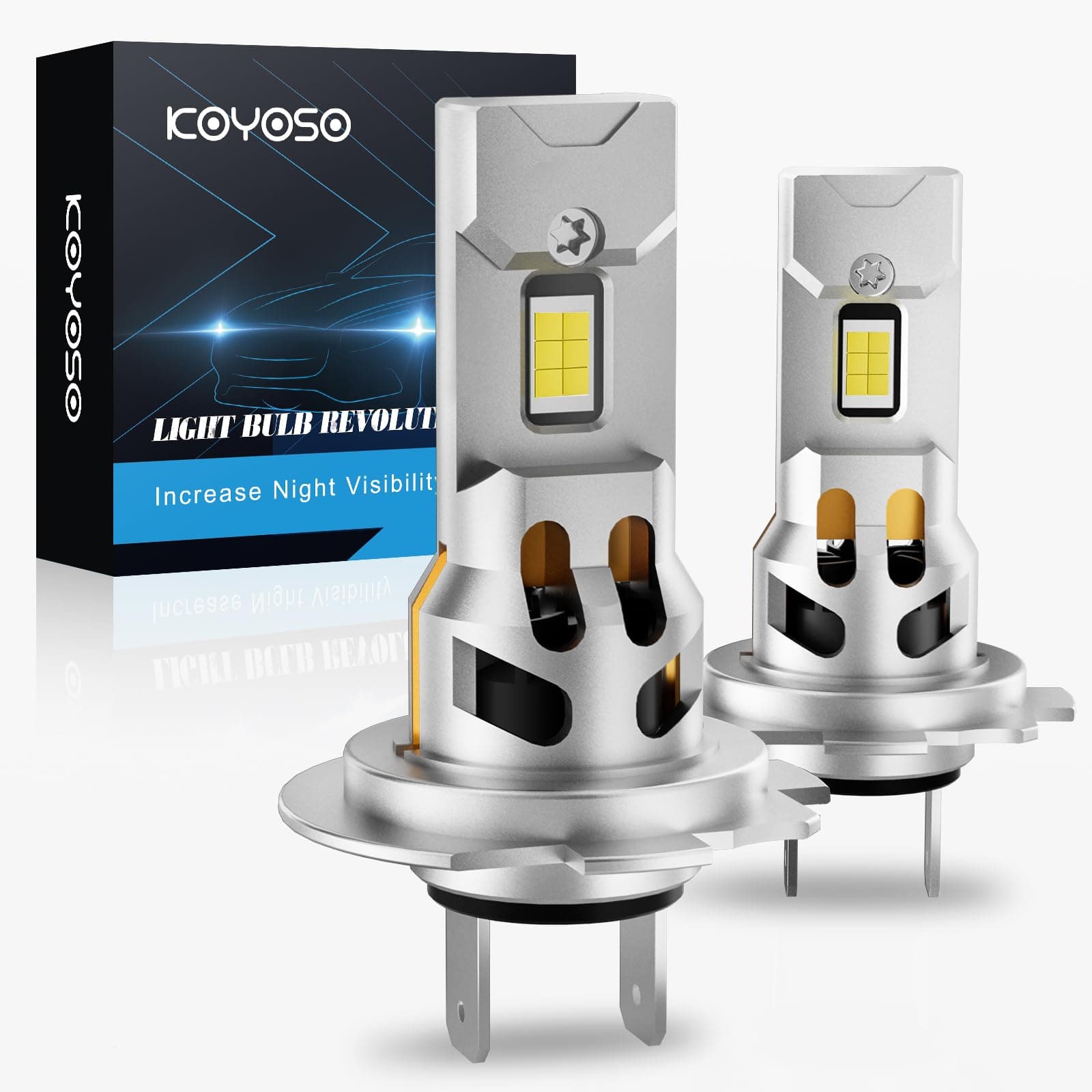 KOYOSO H7 LED Lampadine 120W 36000LM LED Fari Lampada Kit Abbagliante e Anabbagliante Compatibile con DC 12V Auto, 6500K