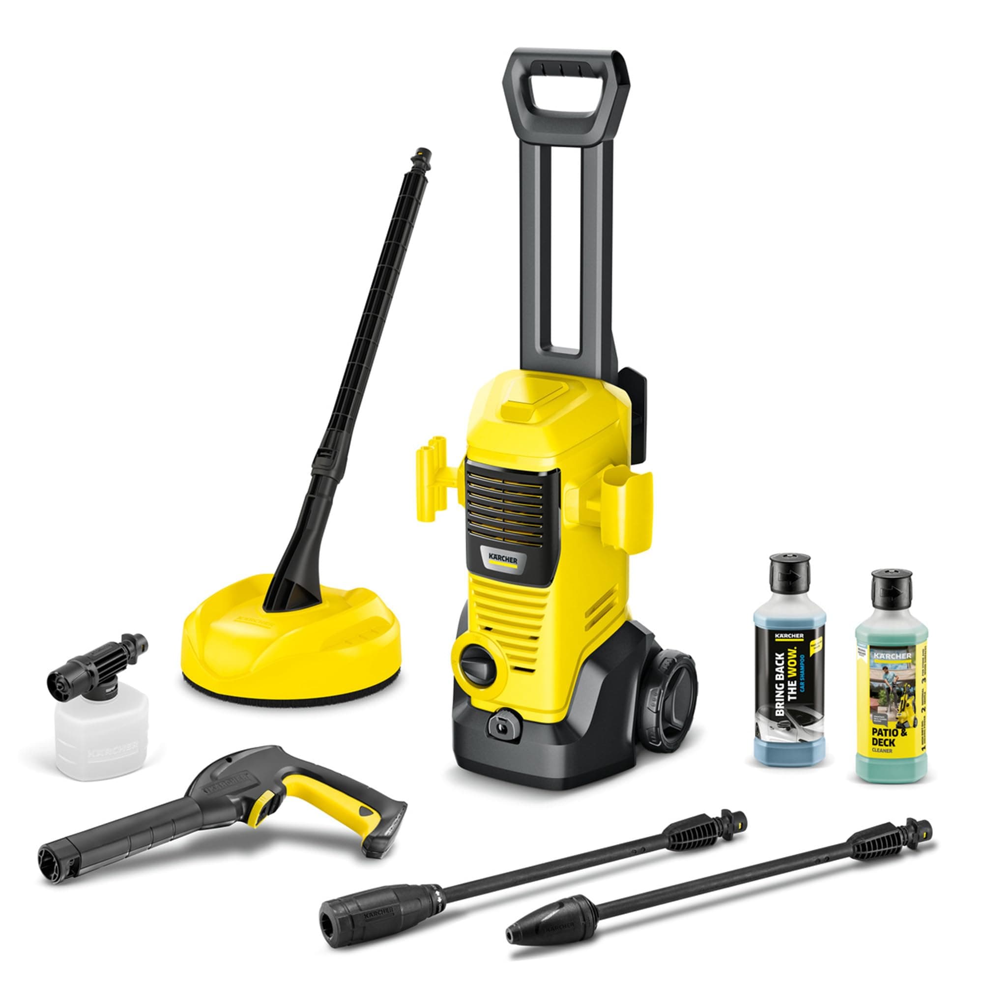 Kärcher idropulitrice K 3 FJ Home, max. 120 bar, 380 l/h, superficie: 25 m²/h, filtro acqua, 4,3 kg, pistola ad alta pressione, ugello rotante e per schiuma, lancia Vario Power, kit per la casa