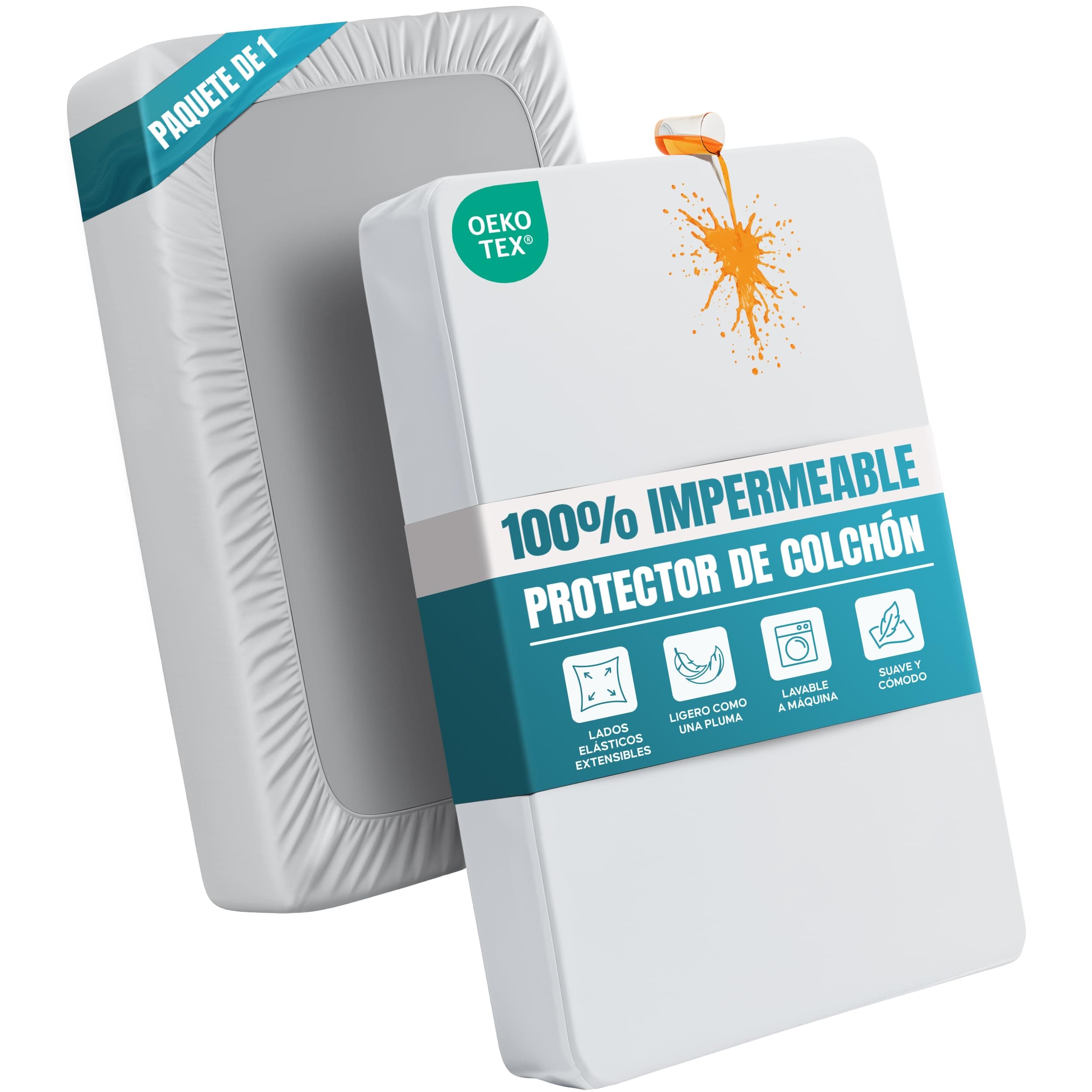 Utopia Bedding Protector de Colchón Impermeable, 135 x 190 cm, para Colchones de hasta 30 cm de Altura, Ligero y Suave con Laterales Elásticos - Blanco