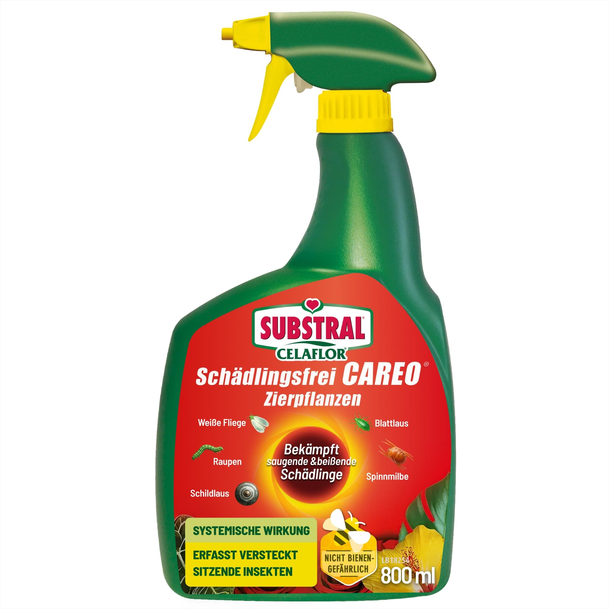 Substral Schädlingsfrei Careo Zierpflanzen, 800 ml - gegen Schädlinge wie Blattlaus, Schildlaus, Wolllaus, Raupen