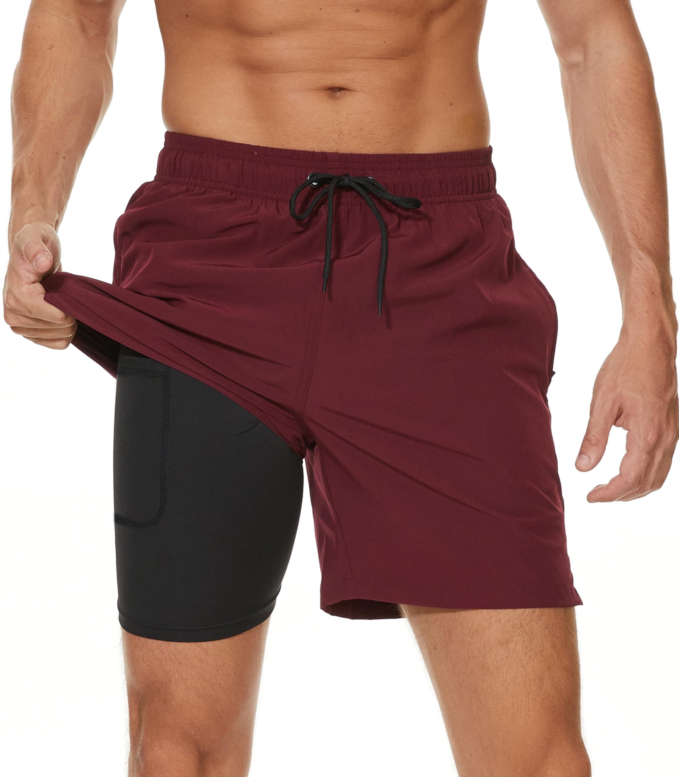Kfnire Bañador Hombre con Forro Compresión y Bolsillos, Shorts de Baño para Natación Secado Rápido Hidrófugo Banador para Hombre