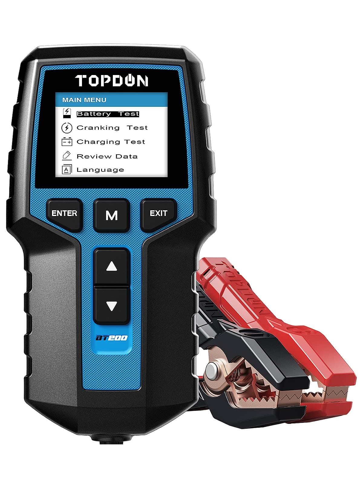 Autobatterie Tester 12V 24V, TOPDON BT200 batterietester kfz 100-2000CCA batterie tester auto für Kraftfahrzeuge Digitaler Autobatterieanalysator Ladekurbelsystemtester für PKW-LKW ATV Auto Boot