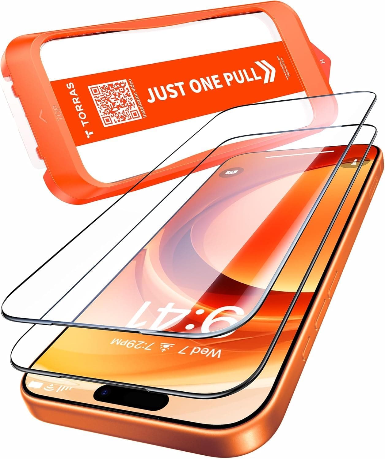 TORRAS Präzise für iPhone 17 Pro für Panzerglas [Full Screen] Exklusive Schutzfolie für iPhone 17 Pro Folie 9H+ glas [Nr.1 Stoßfest], Auto Montage, Kompatibel mit Hülle, 2 Stück